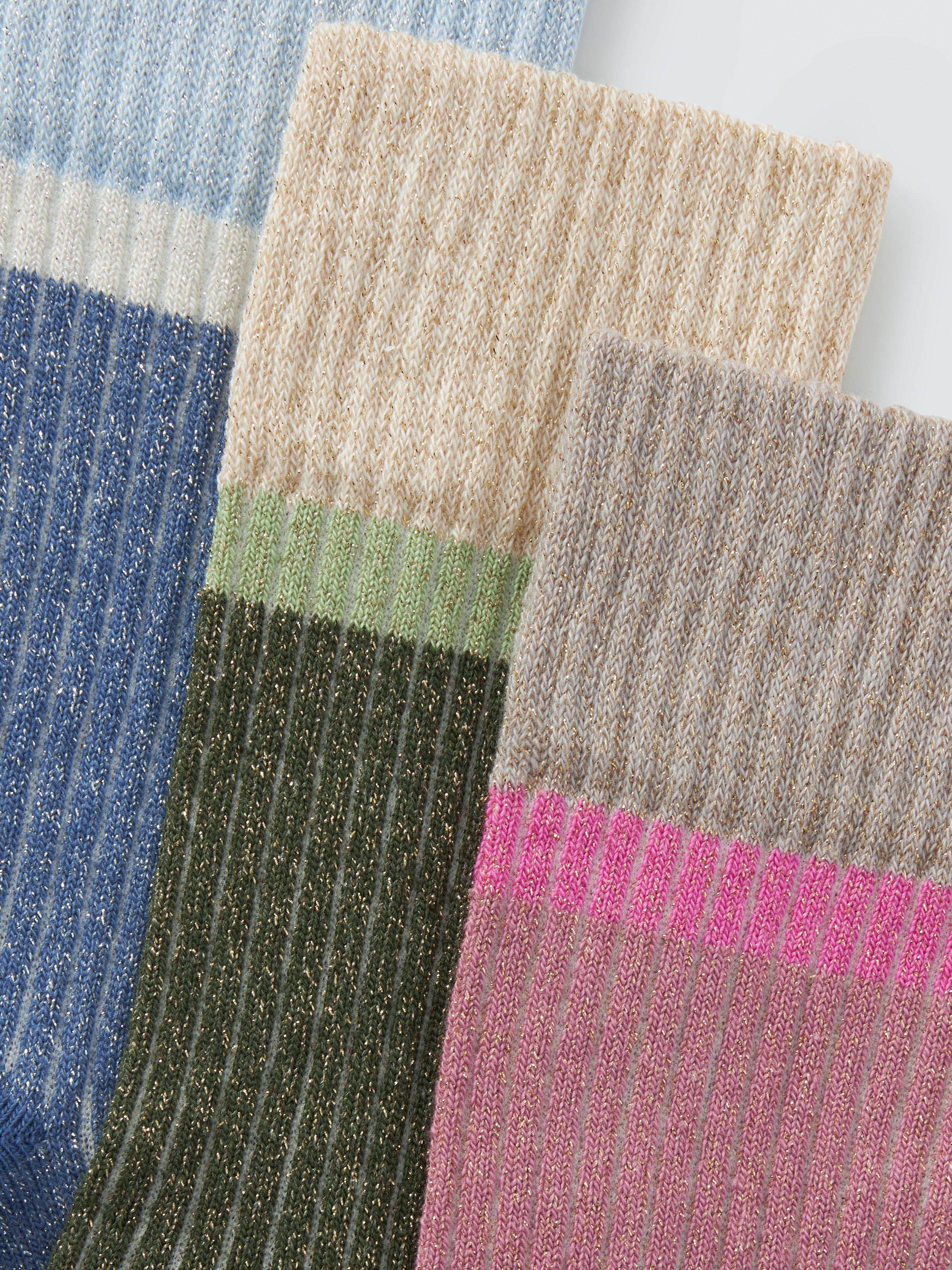 John Lewis ribbed sparkle socks pack of 3, imported from the UK