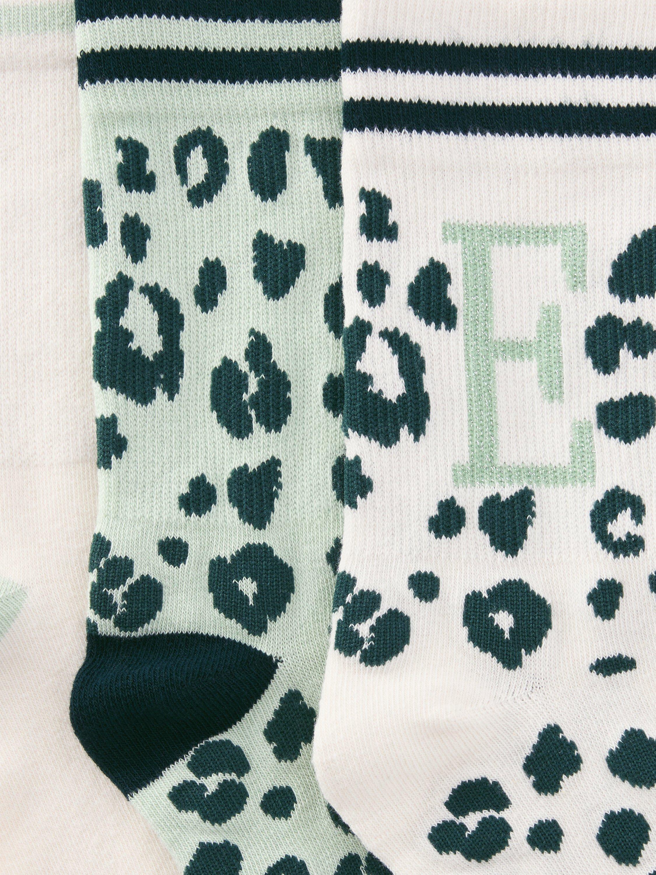 John Lewis ankle socks animal print alphabet pack of 3, imported from the UK