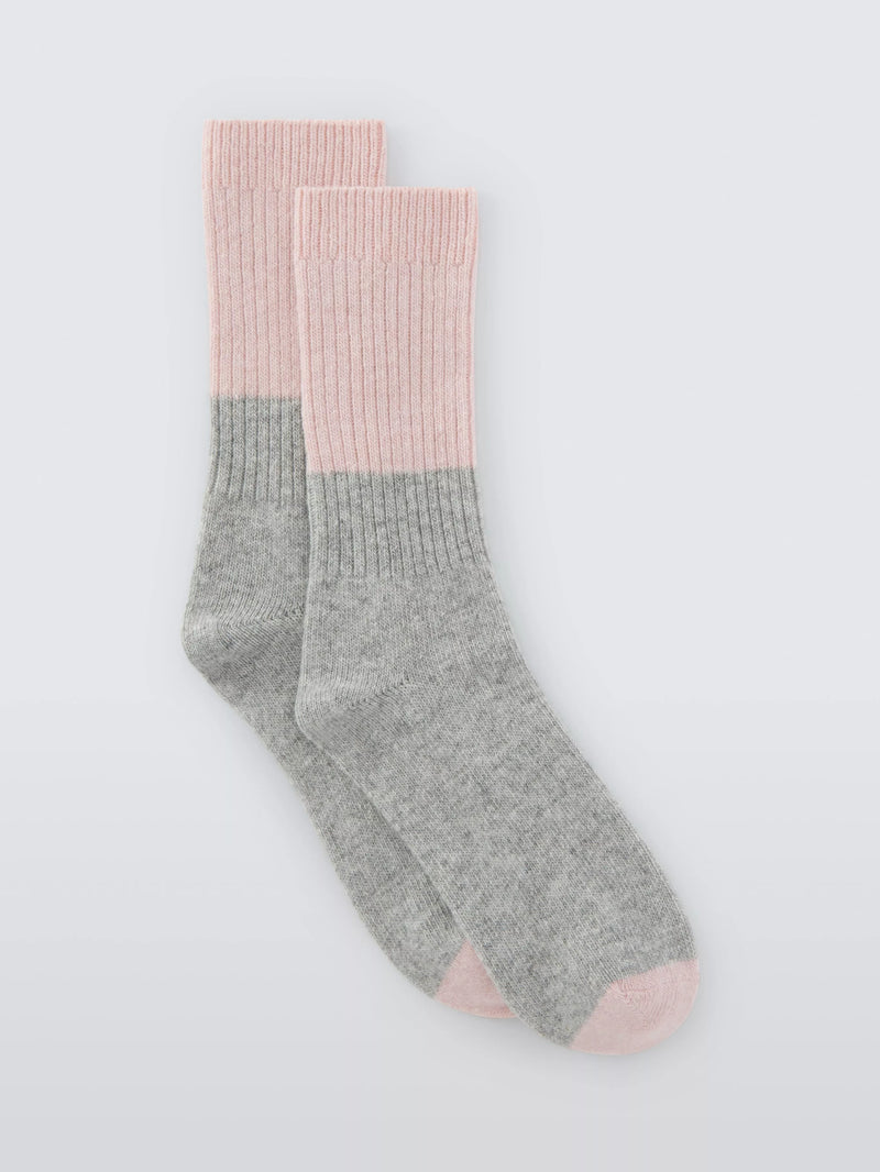 John Lewis colourblock wool blend crew socks - British product