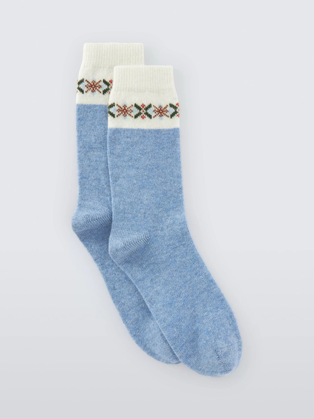 John Lewis wool blend crew socks blue - British product