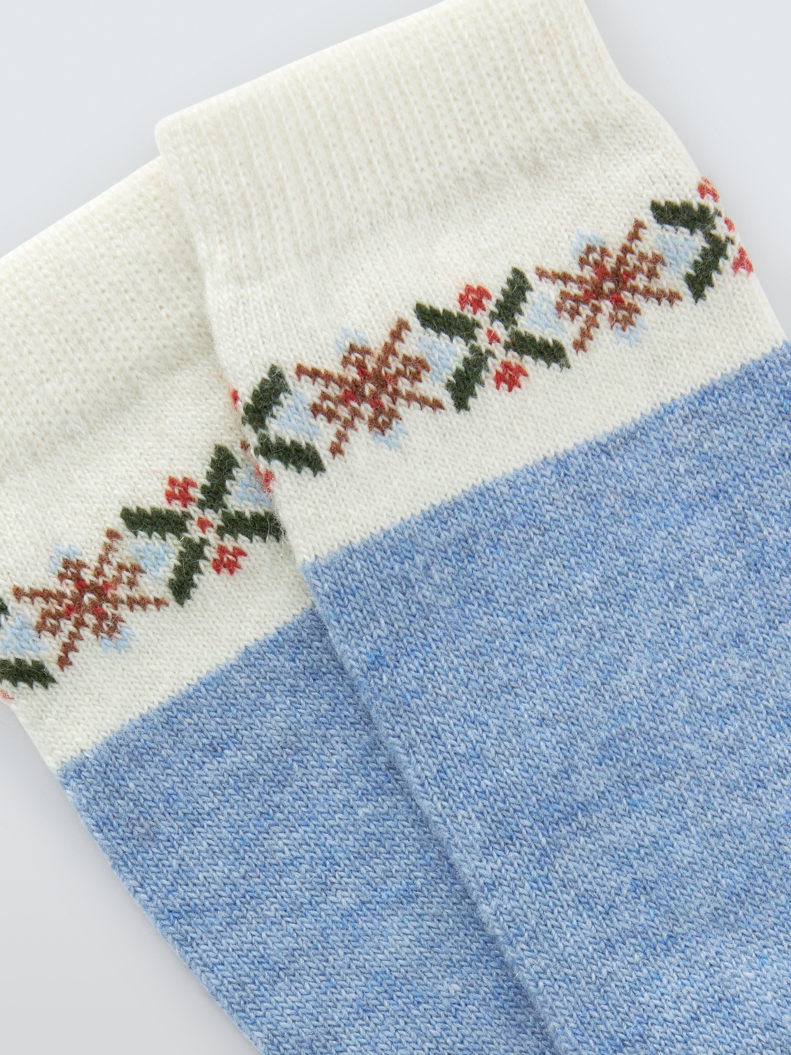 John Lewis wool blend crew socks blue - British product