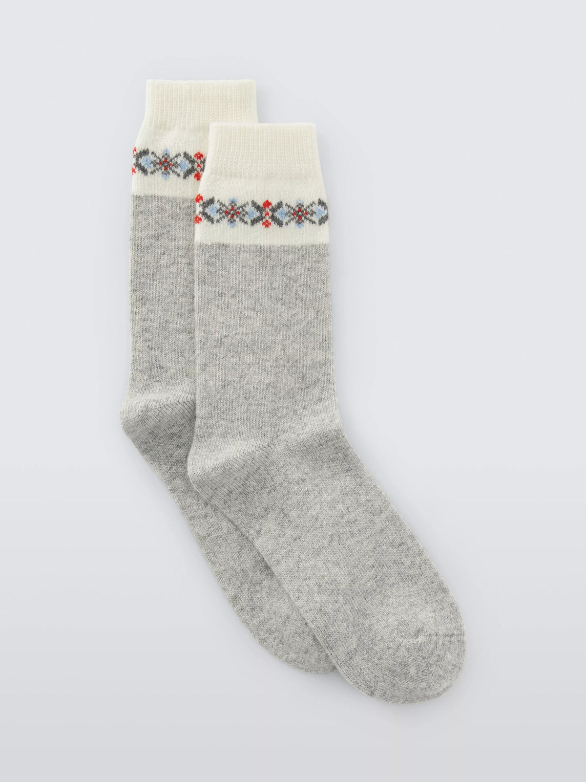 John Lewis Fair Isle crew socks wool blend cashmere - British product