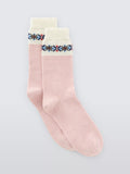 John Lewis Fair Isle Tip Wool Blend Crew Socks