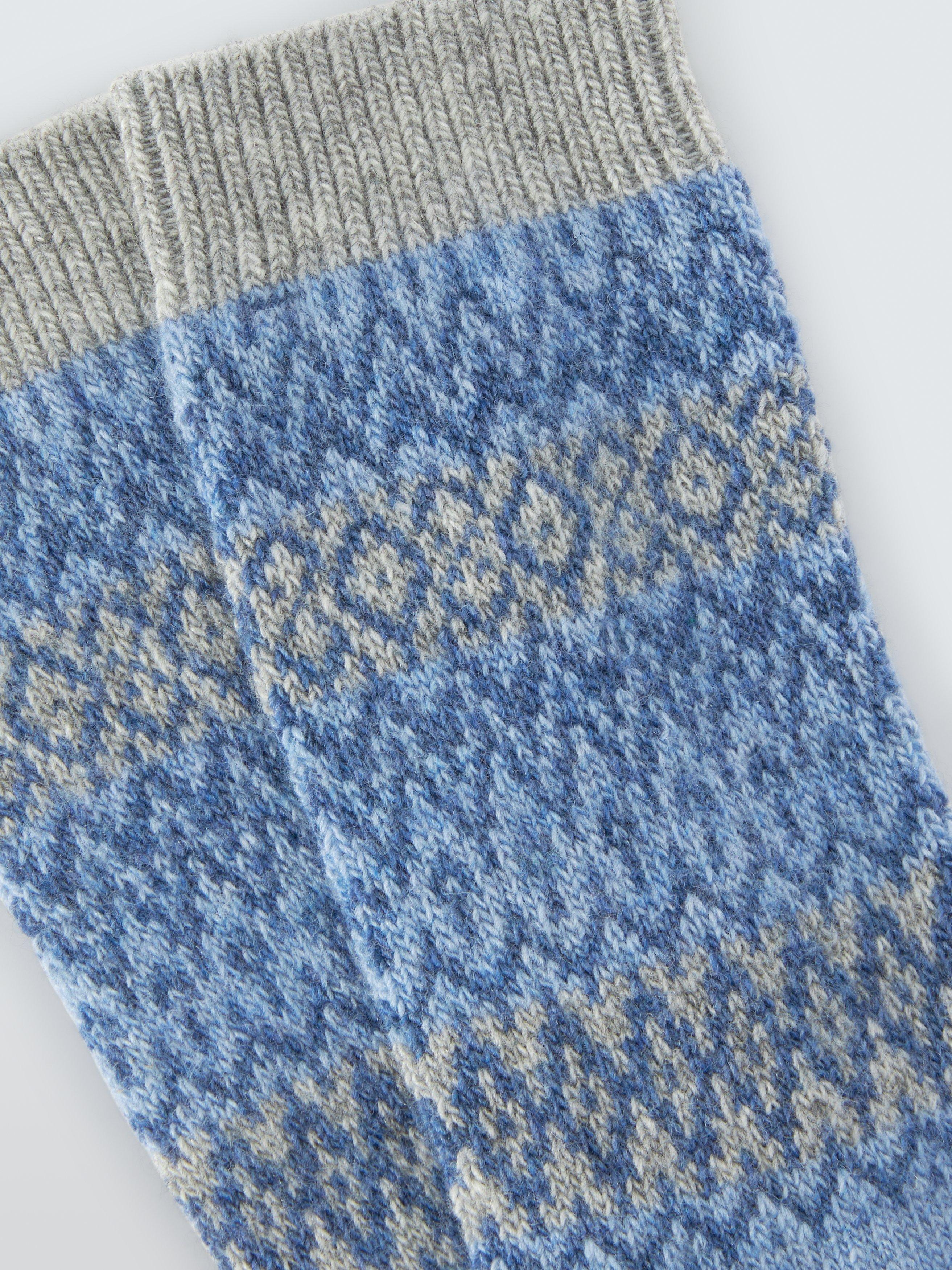John Lewis wool blend fair isle crew socks, imported from the UK