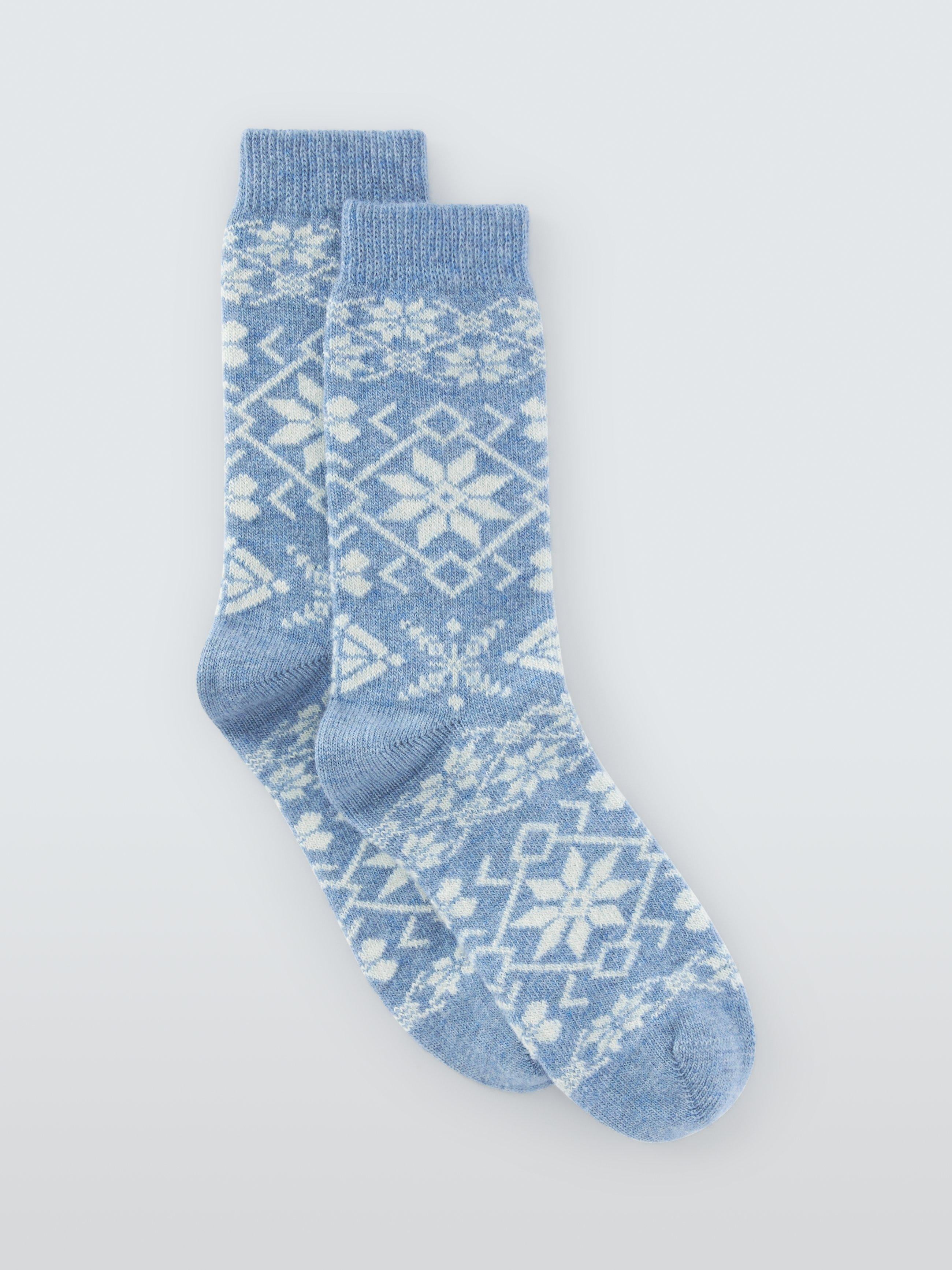 John Lewis snowflake wool blend crew socks, UK version