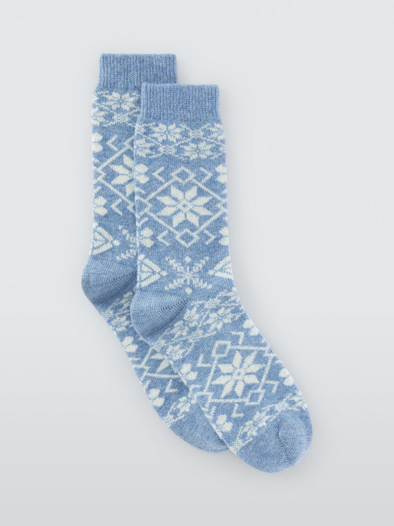 John Lewis snowflake wool blend crew socks, UK version