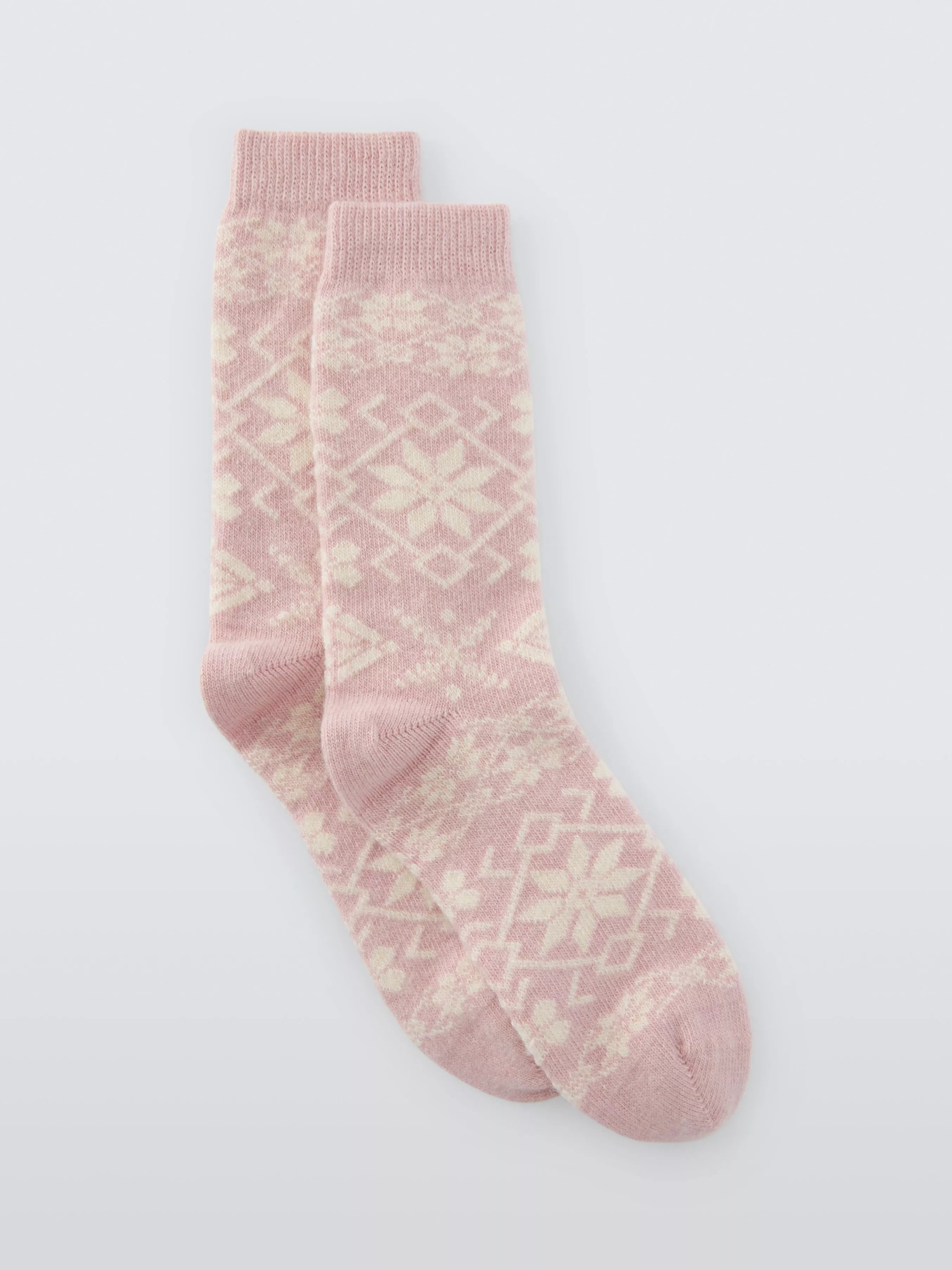 John Lewis Snowflake Wool Blend Crew Socks