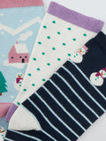John Lewis Christmas ankle socks pack of 3 in blue - British product