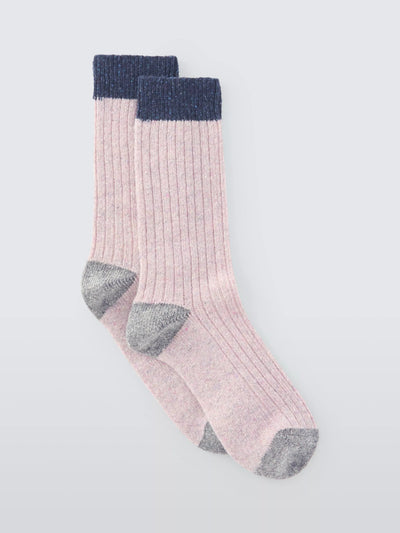 John Lewis John Lewis Rib Wool Silk Blend Ankle Socks- Buy online at McGrocer