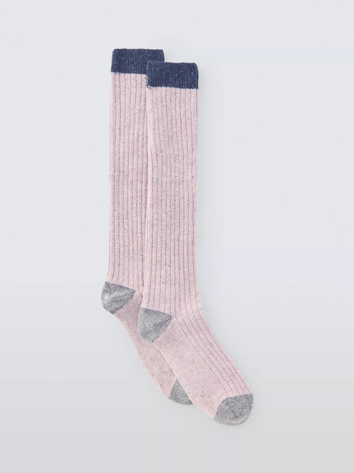 John Lewis rib wool silk blend knee high socks, UK version