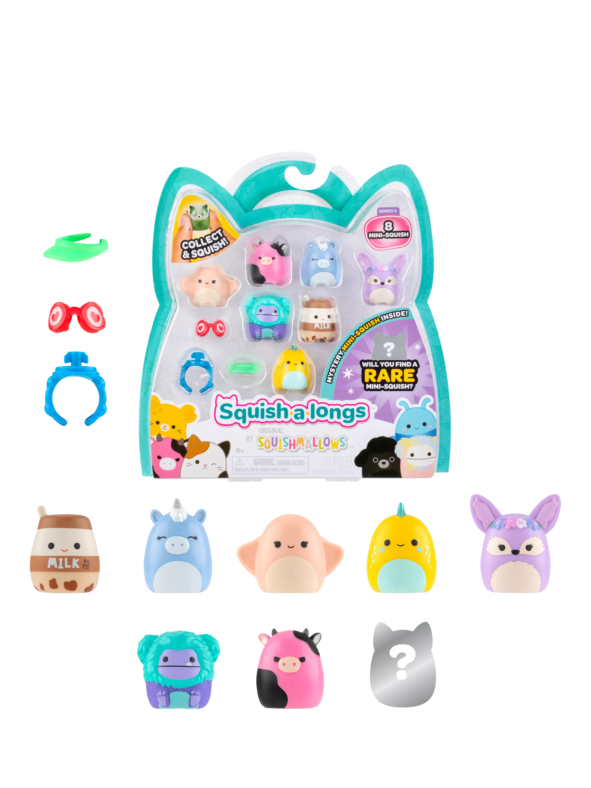 Squishmallows Squish-a-longs mini collectibles pack of 8 one-inch (British brand)