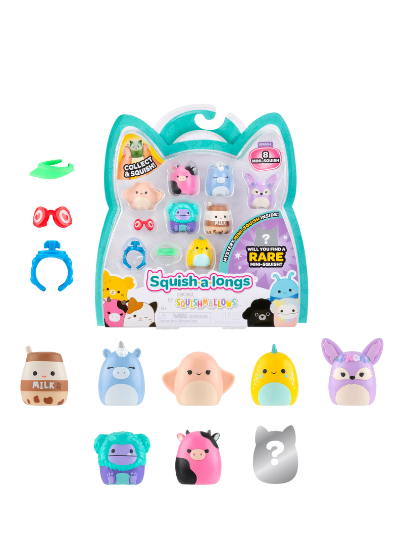 Squishmallows Squish-a-longs mini collectibles pack of 8 one-inch (British brand)
