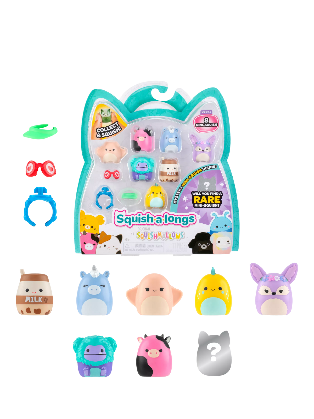 Squishmallows Squish-a-longs mini collectibles pack of 8 one-inch (British brand)