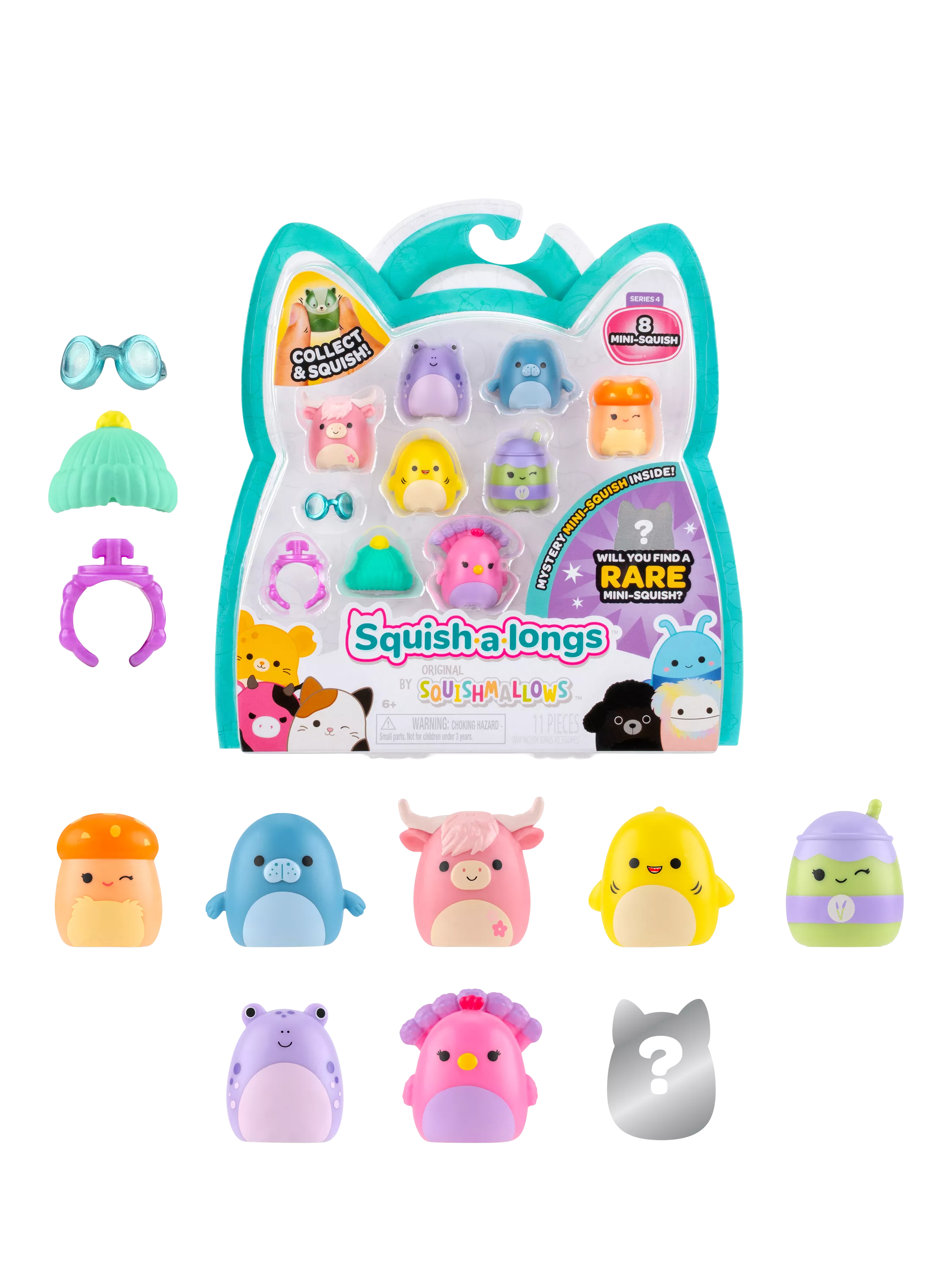Squishmallows Squish-a-longs mini squish 8-pack, imported from the UK