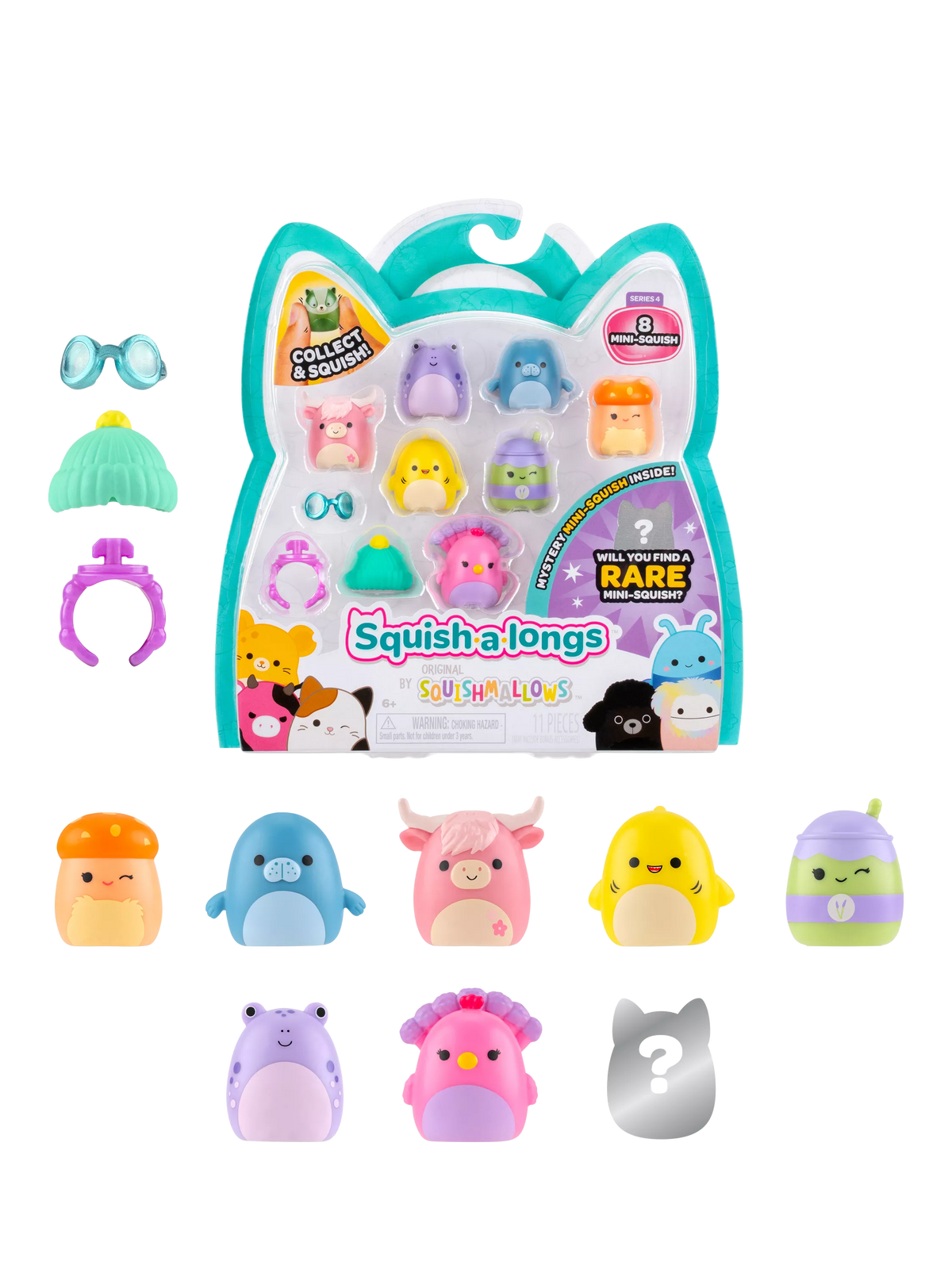 Squishmallows Squish-a-longs mini squish 8-pack, imported from the UK