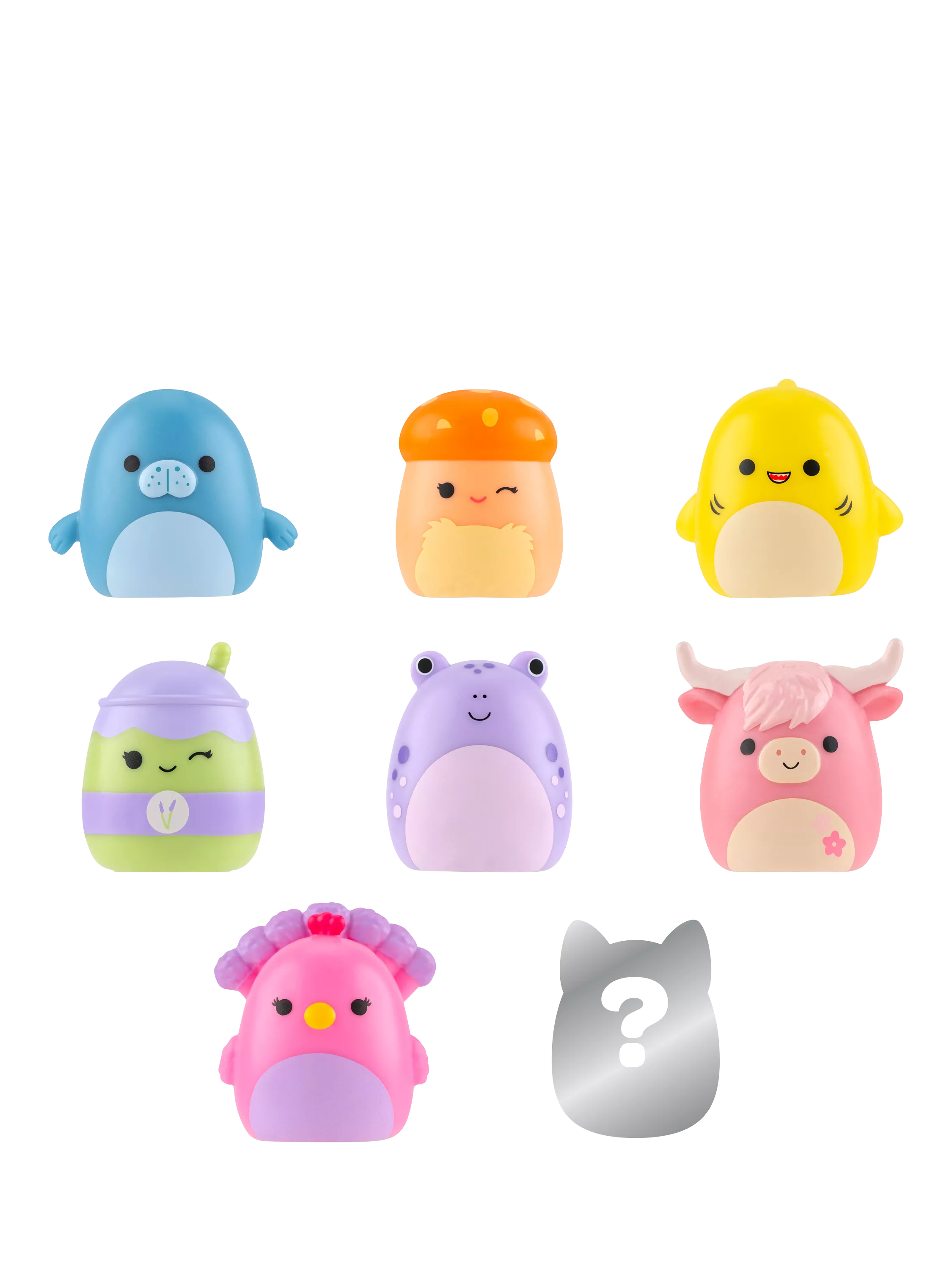 Squishmallows Squish-a-longs mini squish 8-pack, imported from the UK