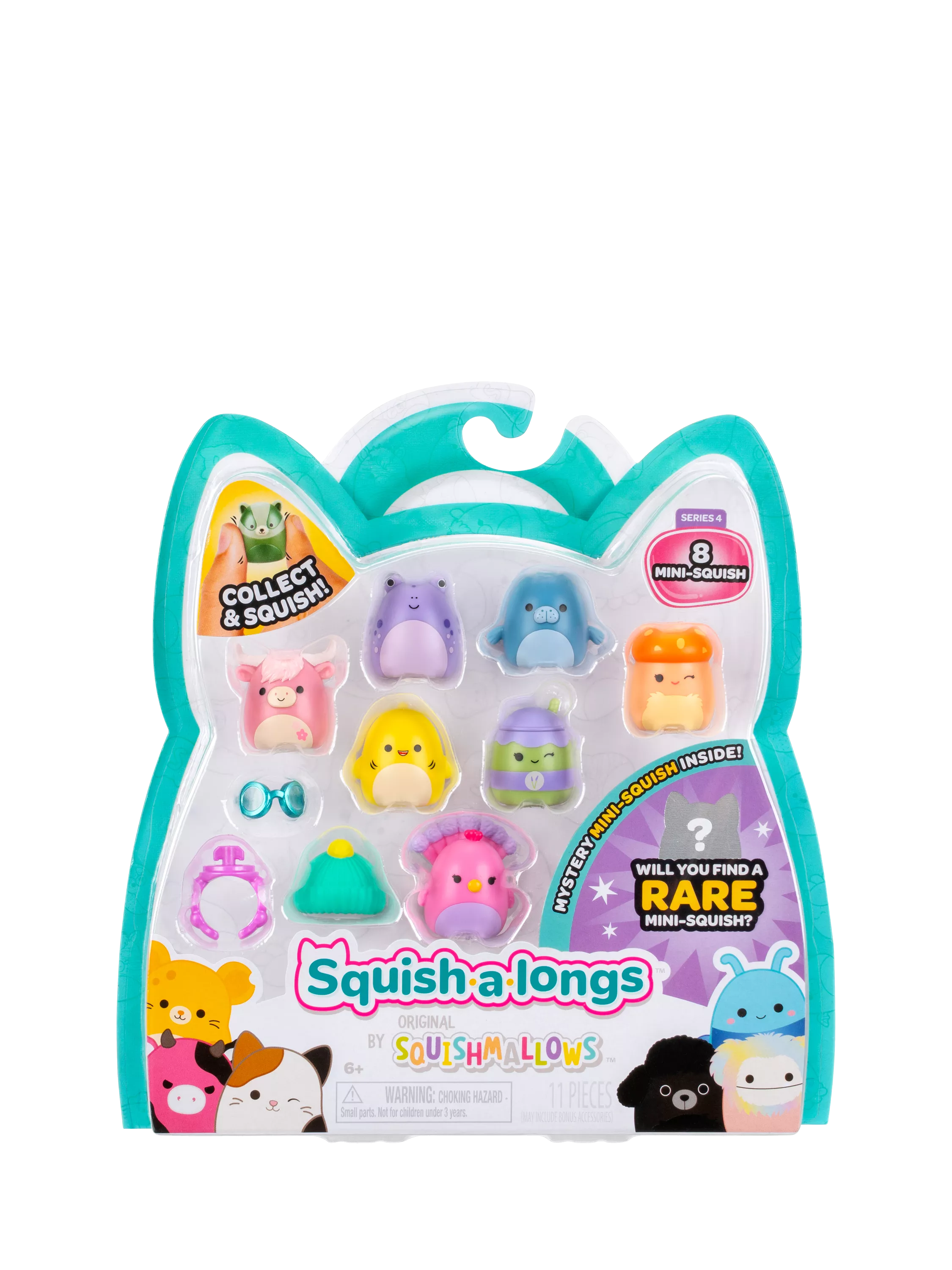 Squishmallows Squish-a-longs mini squish 8-pack, imported from the UK