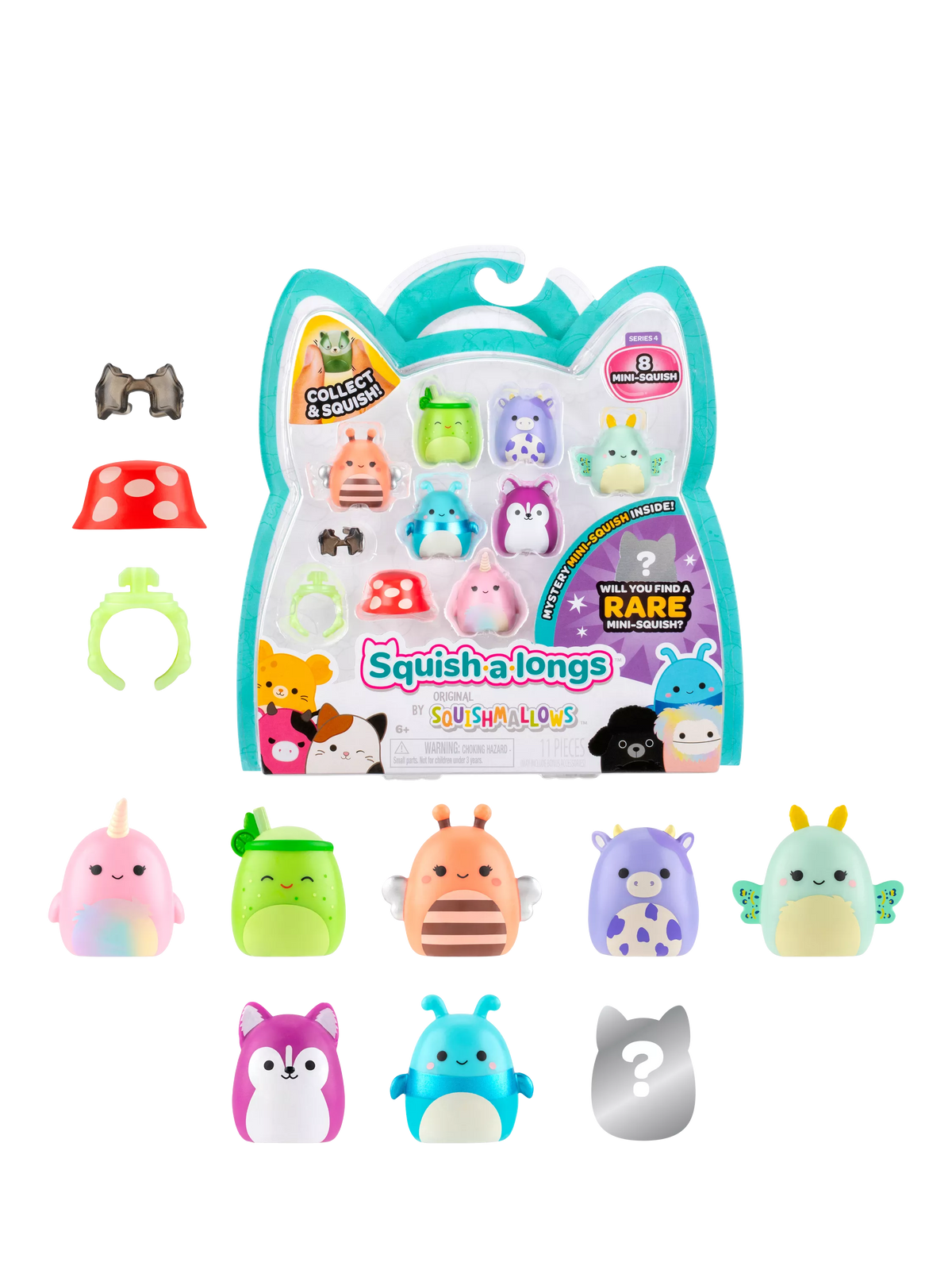 Squishmallows Squish-a-longs mini squish toy 8 pack, UK version