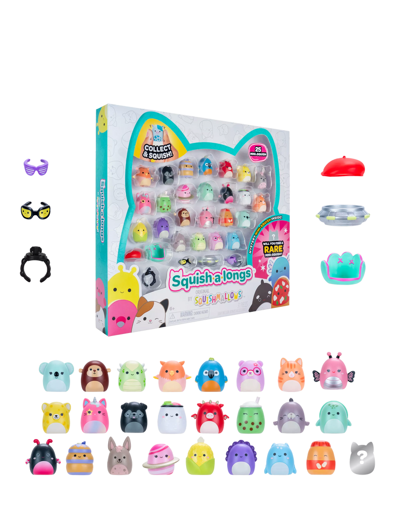 Squishmallows Squish-a-longs Mini-Squish toy pack of 25, UK version