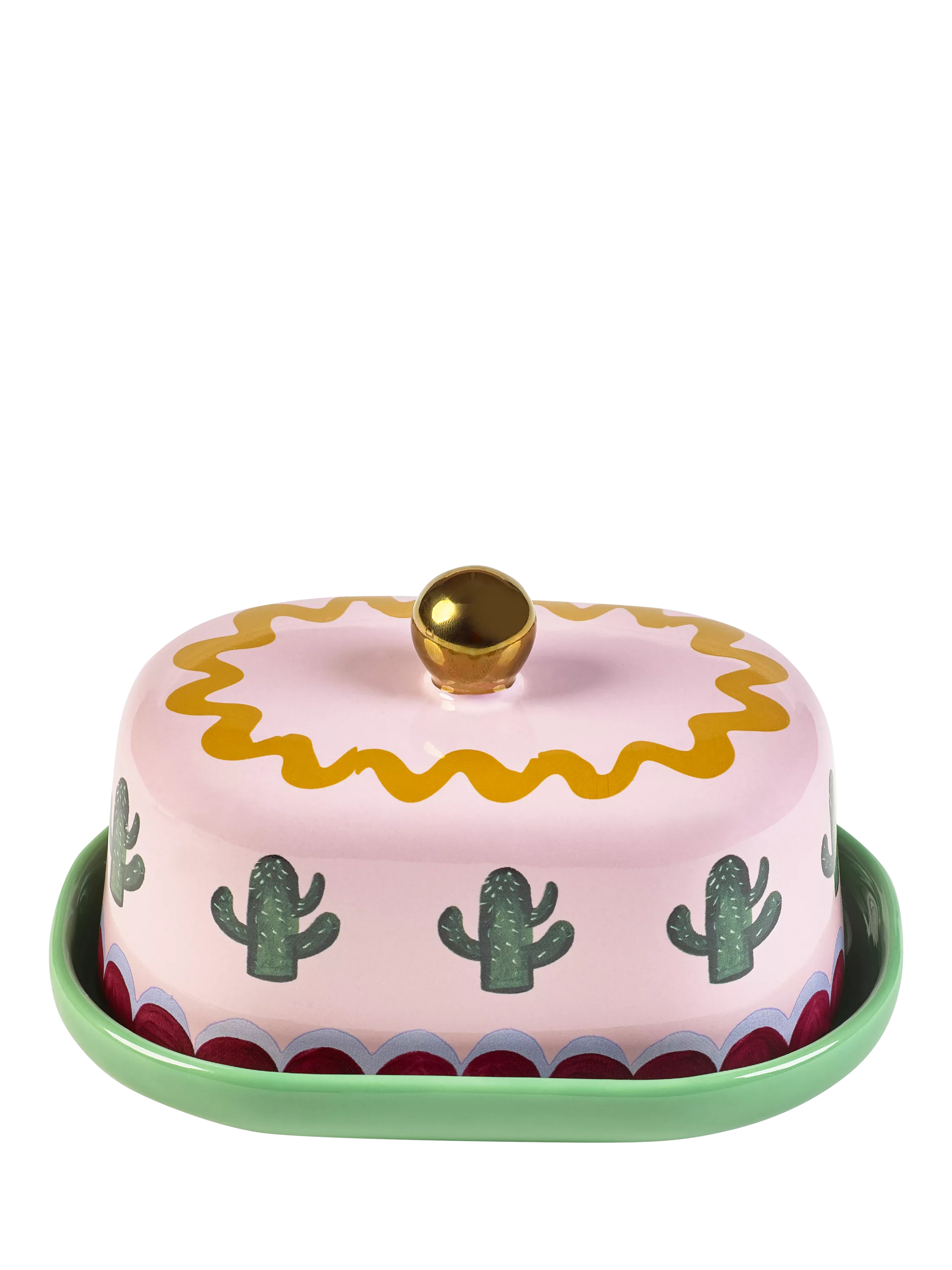 Eleanor Bowmer Electric Coast Stoneware Butter Dish, Multi