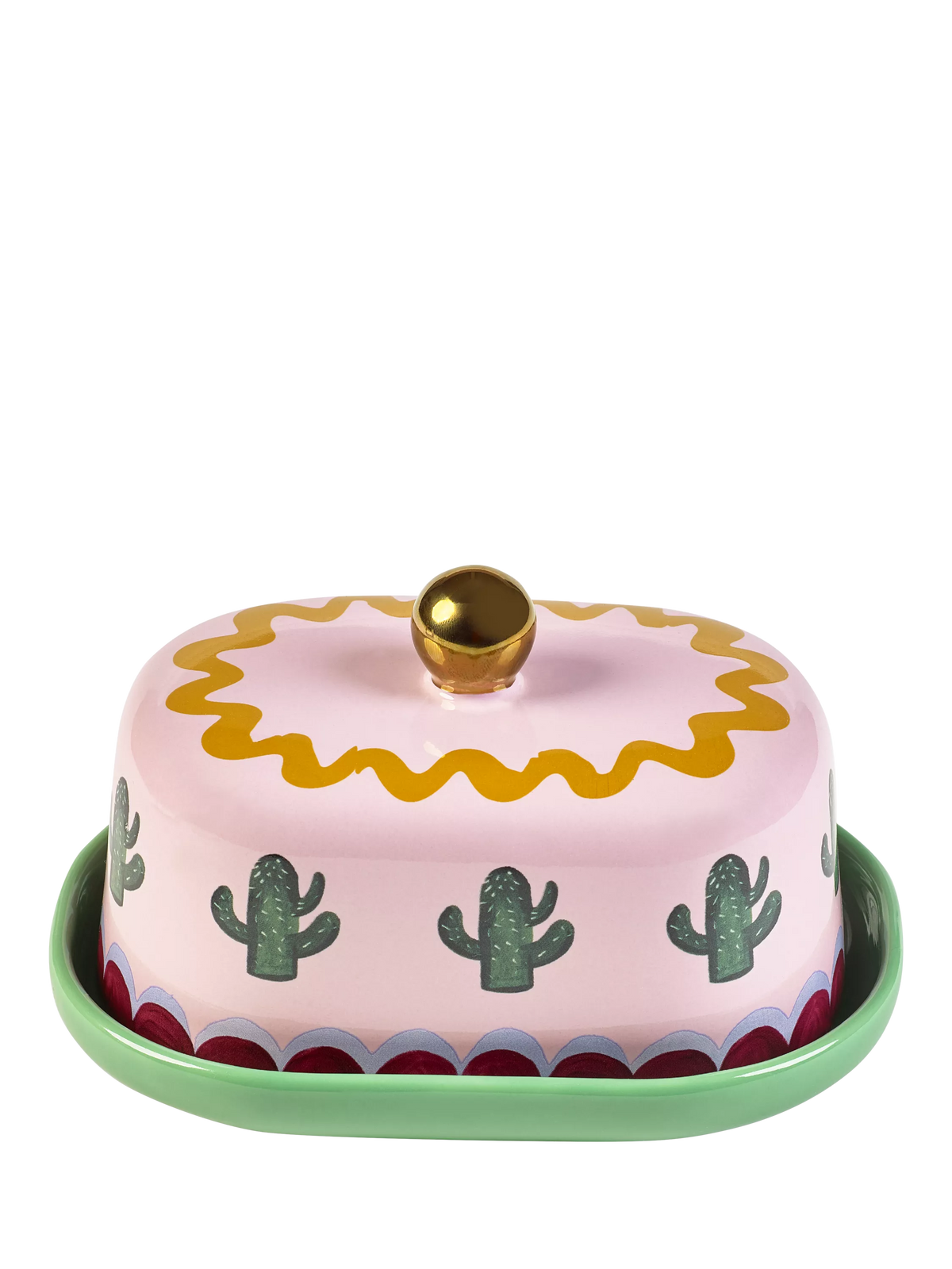 Eleanor Bowmer Electric Coast Stoneware Butter Dish, Multi