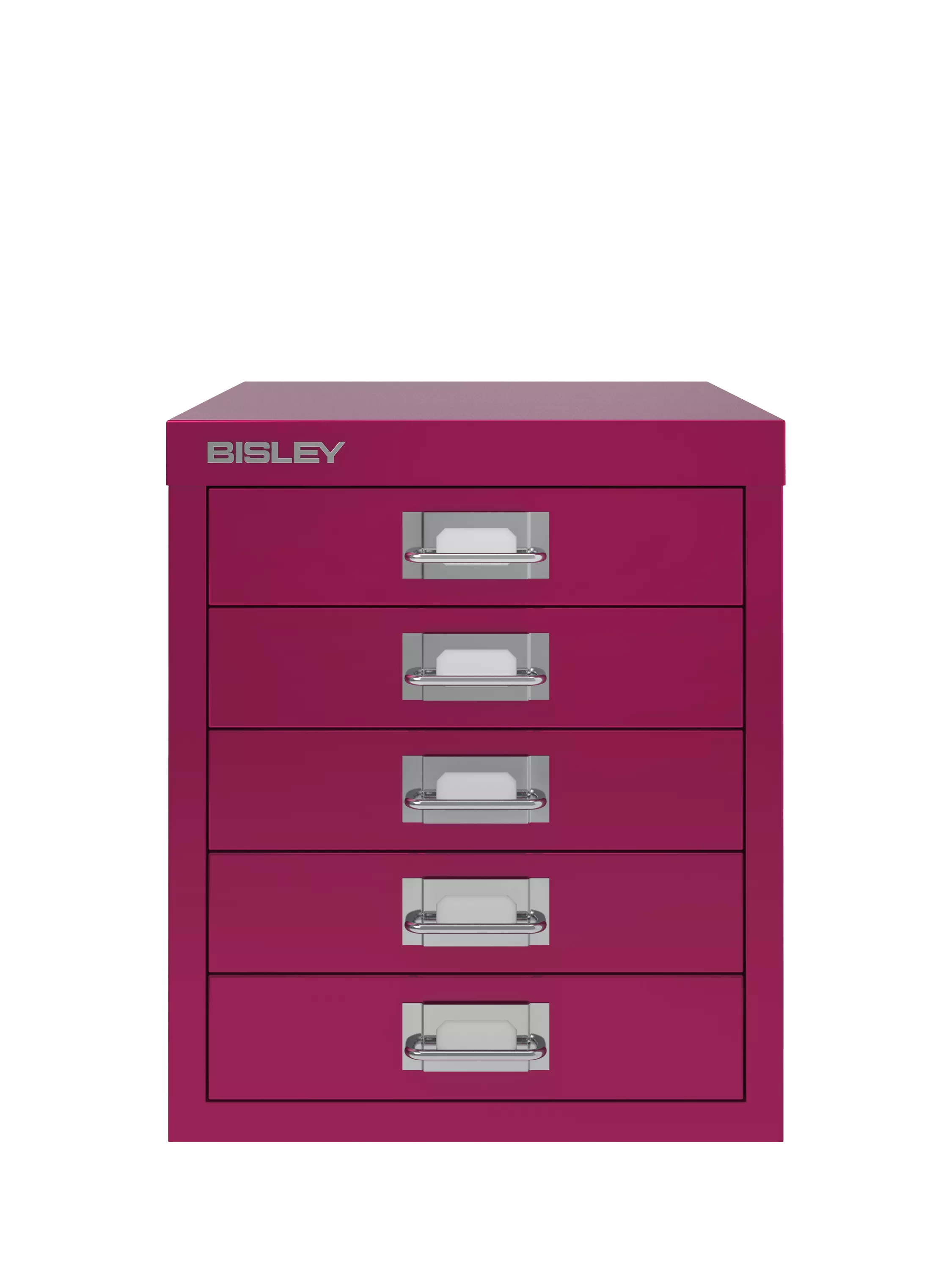 Bisley MultiDrawer 5 Drawer A4 Filing Cabinet, Berry