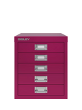 Bisley MultiDrawer 5 Drawer A4 Filing Cabinet, Berry