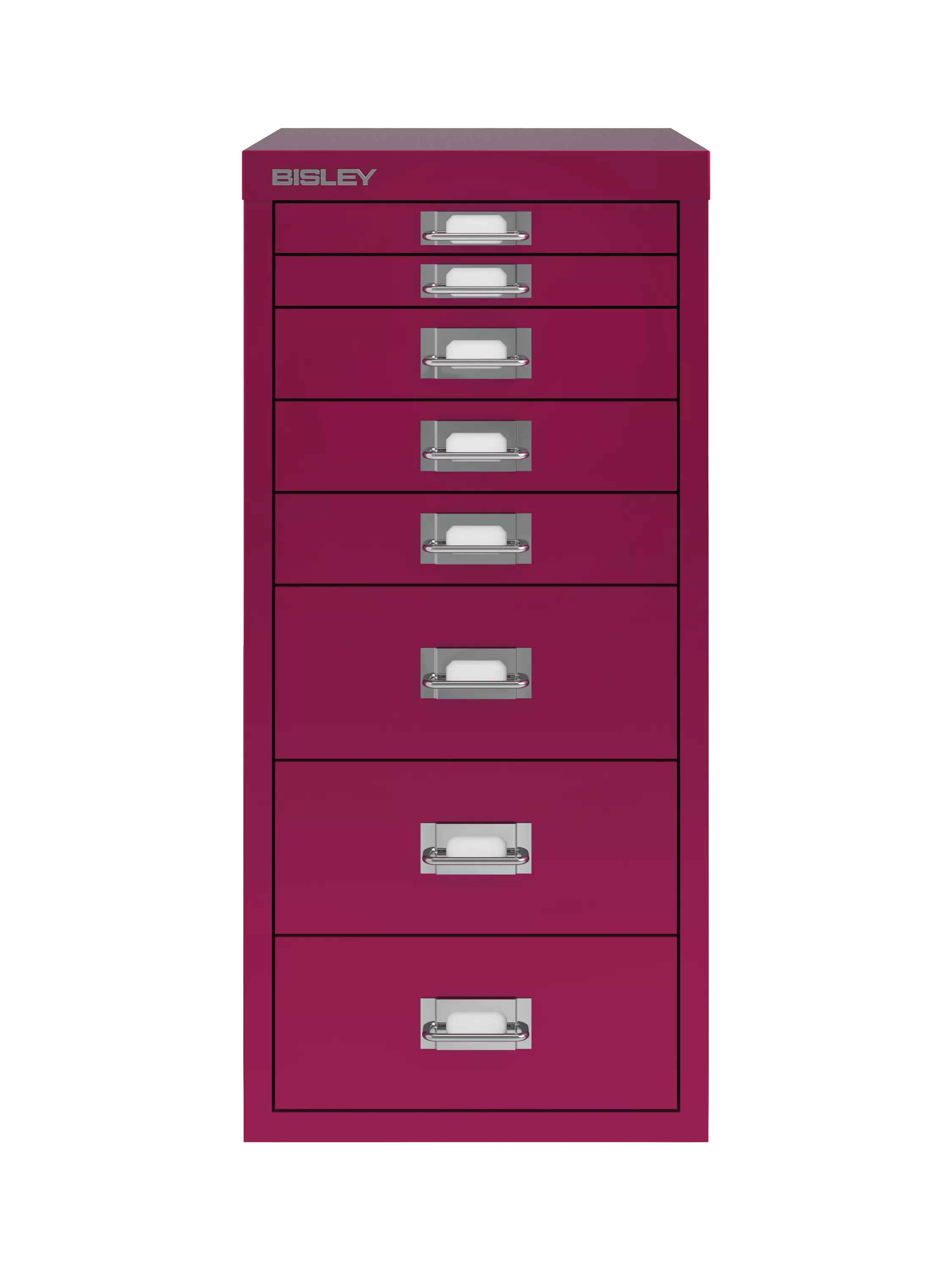 Bisley MultiDrawer 8 Drawer A4 Filing Cabinet, Berry