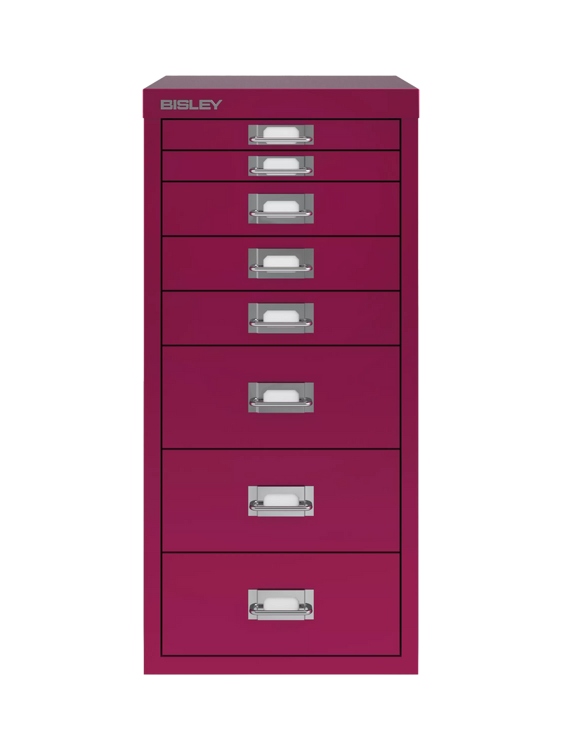 Bisley MultiDrawer 8 Drawer A4 Filing Cabinet, Berry