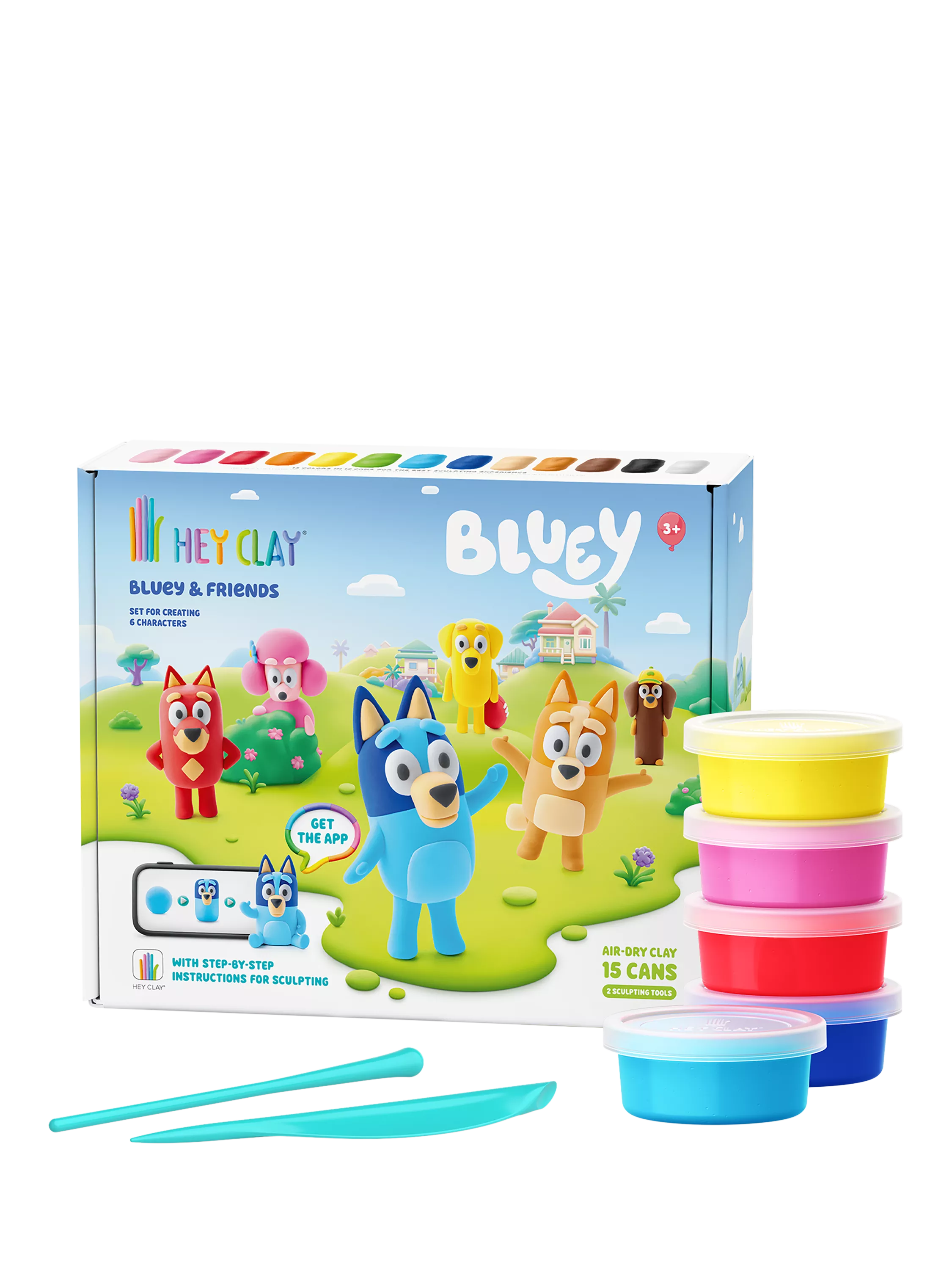 TOMY Bluey Hey Clay kit 15 cans, imported from the UK