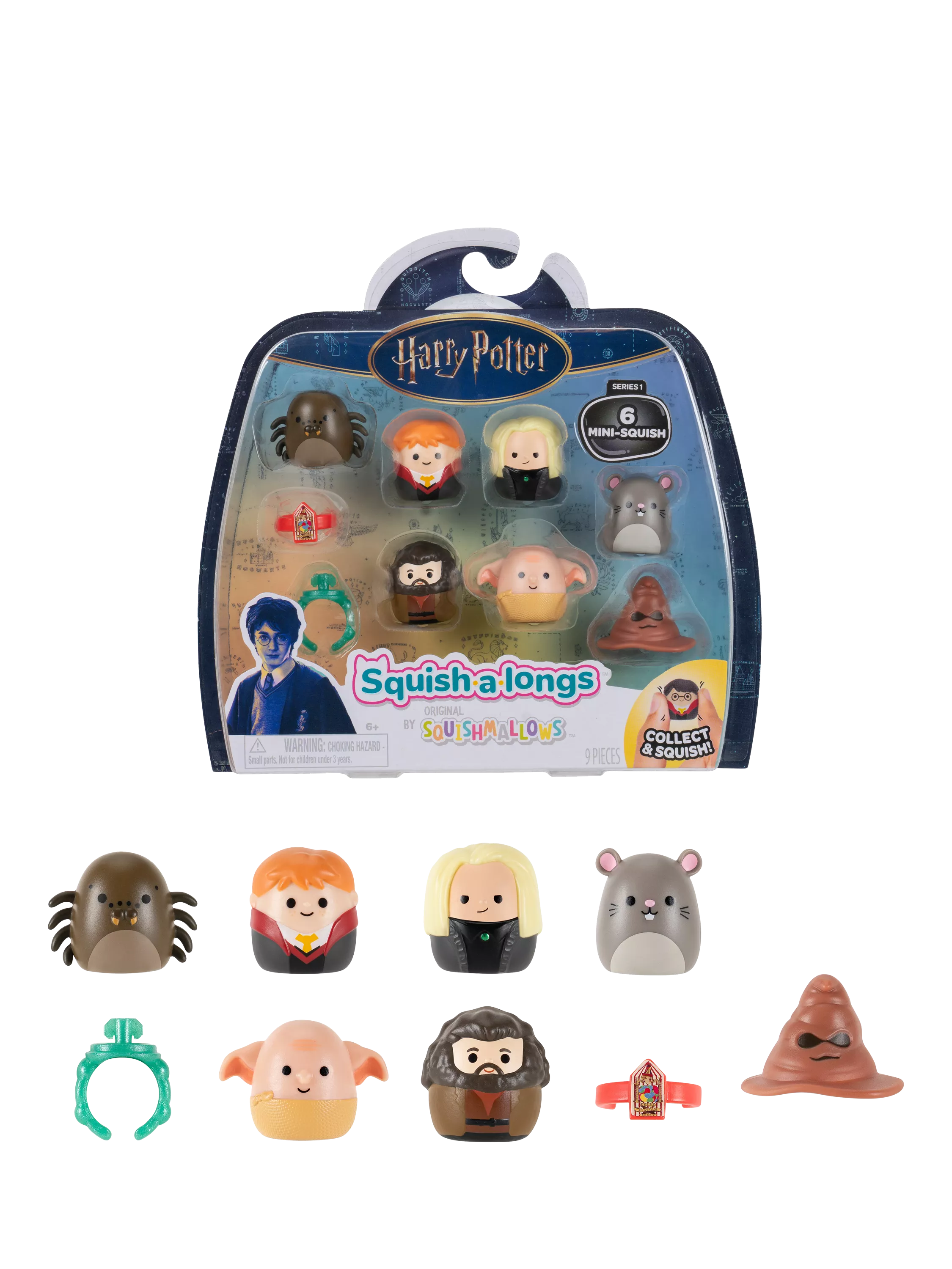 Squishmallows Harry Potter Squish-a-longs 6 mini-squish set - British product