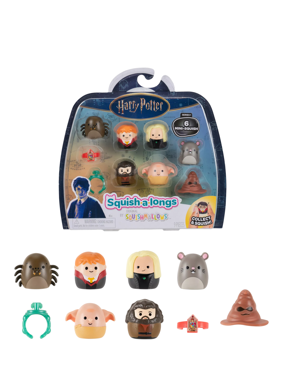 Squishmallows Harry Potter Squish-a-longs 6 mini-squish set - British product
