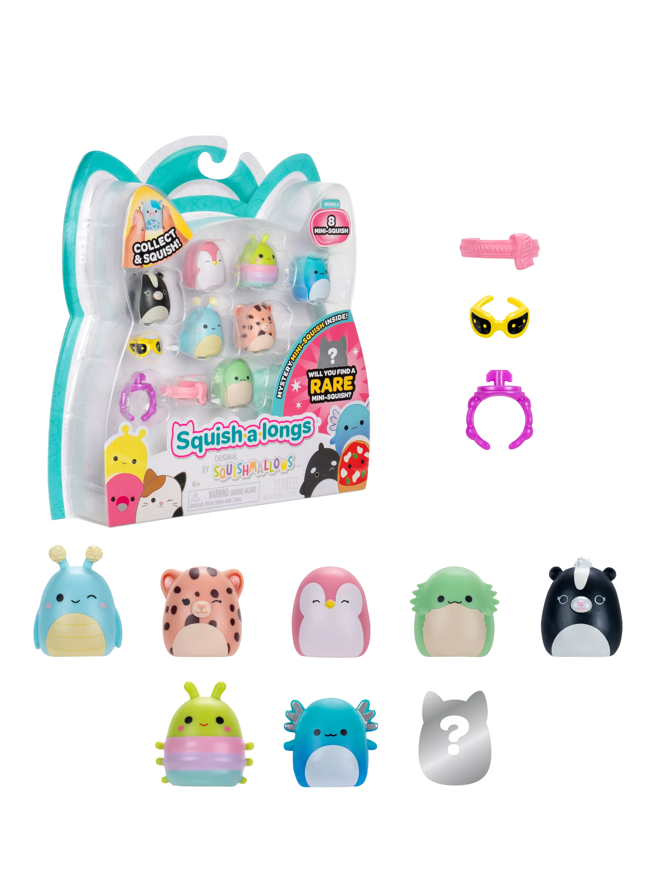 Squishmallows Squish-a-longs Mini-Squish 8-pack collectible toys, UK version