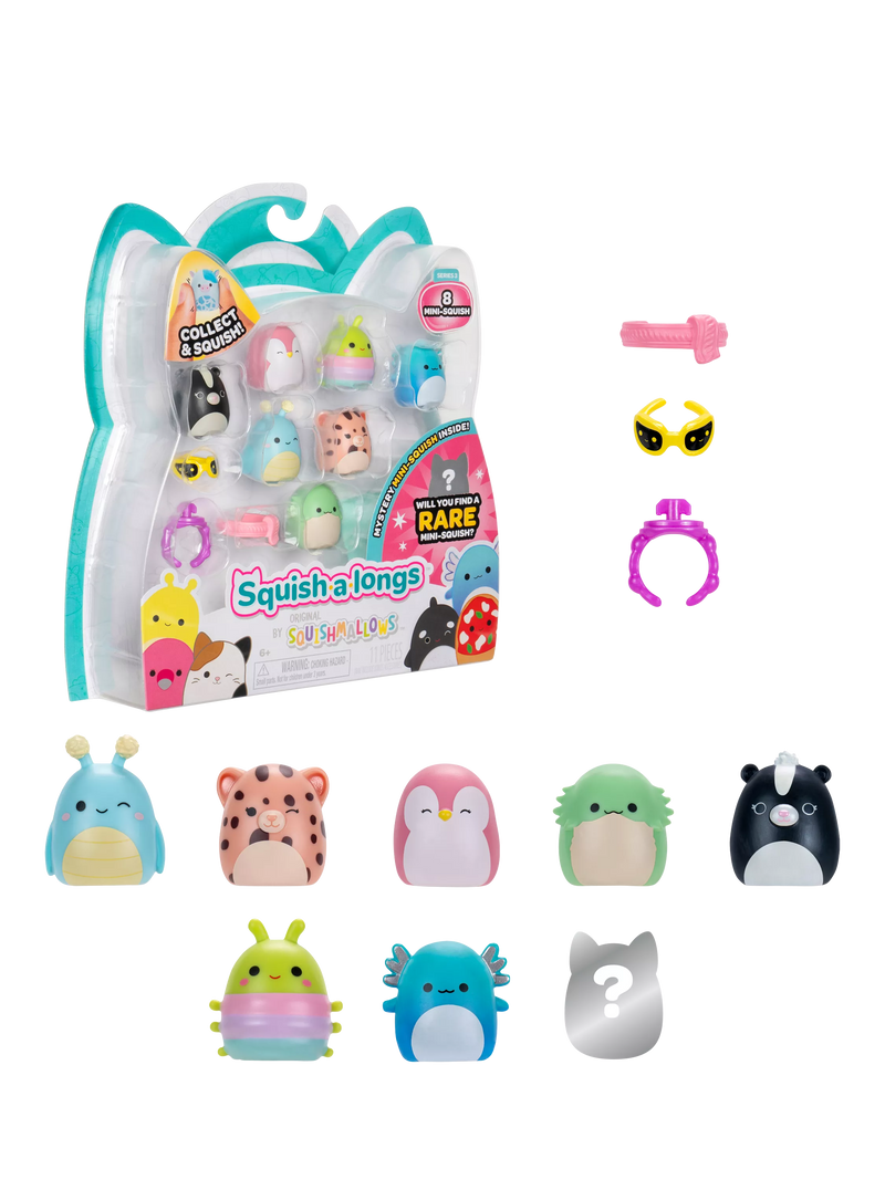 Squishmallows Squish-a-longs Mini-Squish 8-pack collectible toys, UK version
