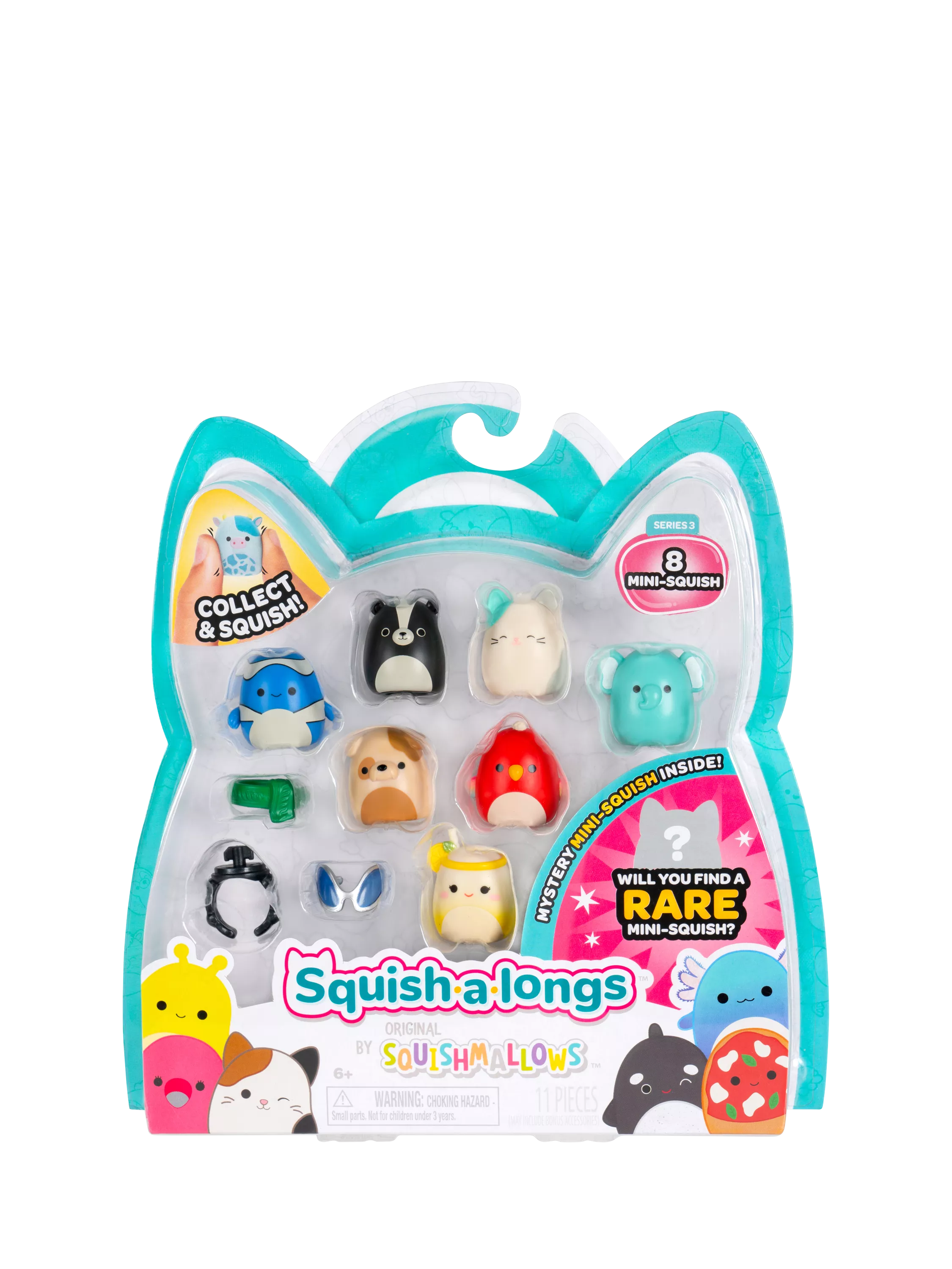 Squishmallows Squish-a-longs Mini-Squish 8 pack, imported from the UK