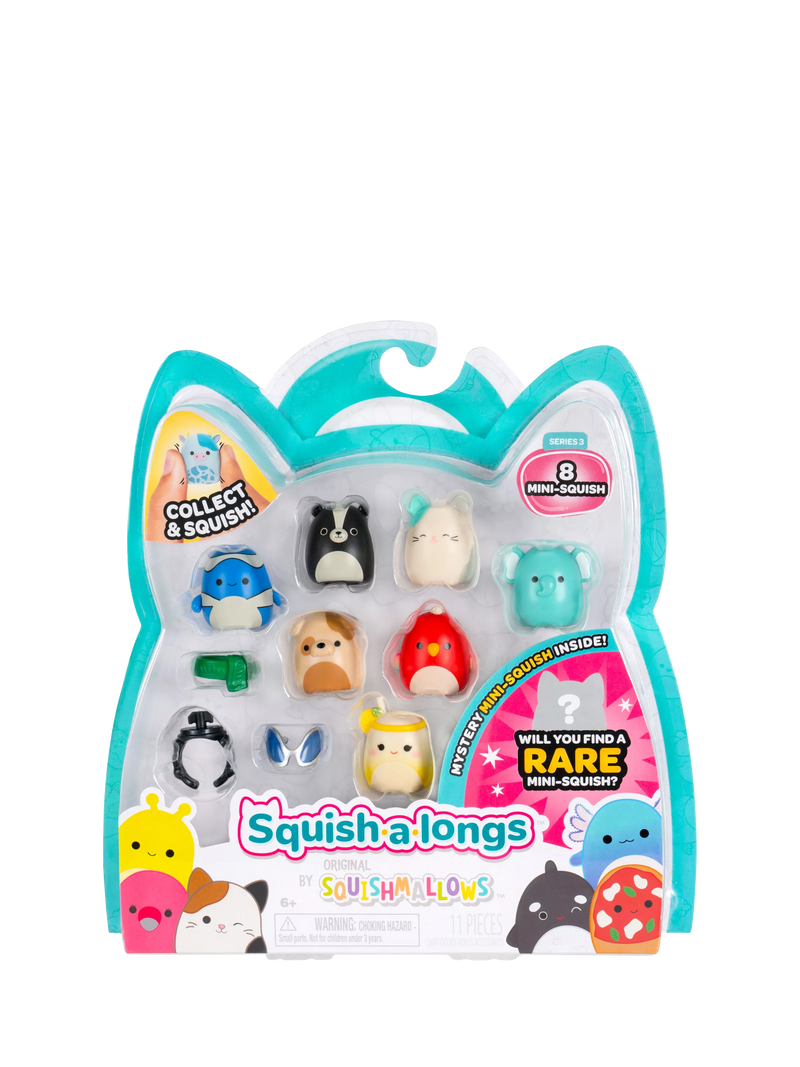 Squishmallows Squish-a-longs Mini-Squish 8 pack, imported from the UK