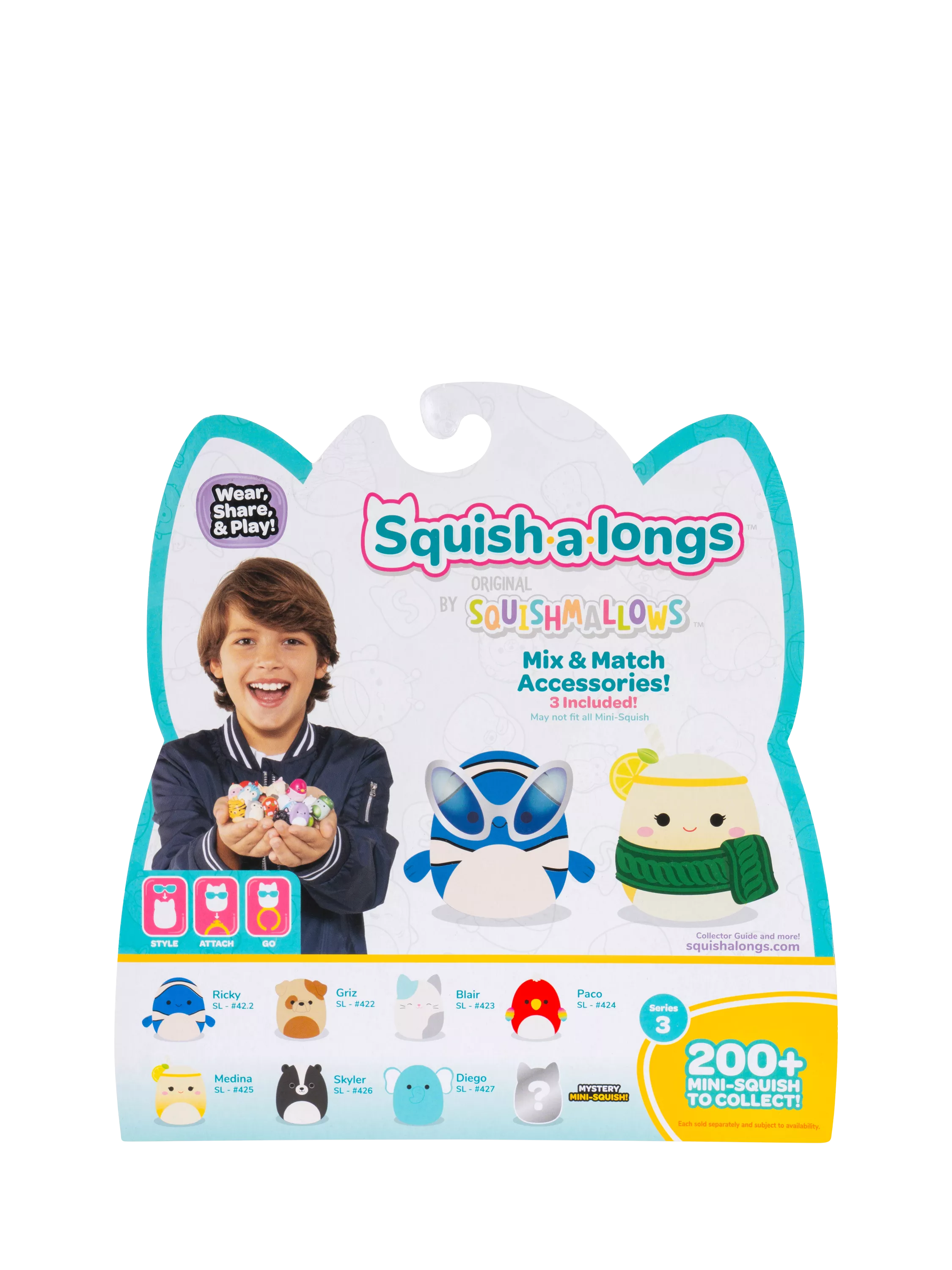 Squishmallows Squish-a-longs Mini-Squish 8 pack, imported from the UK