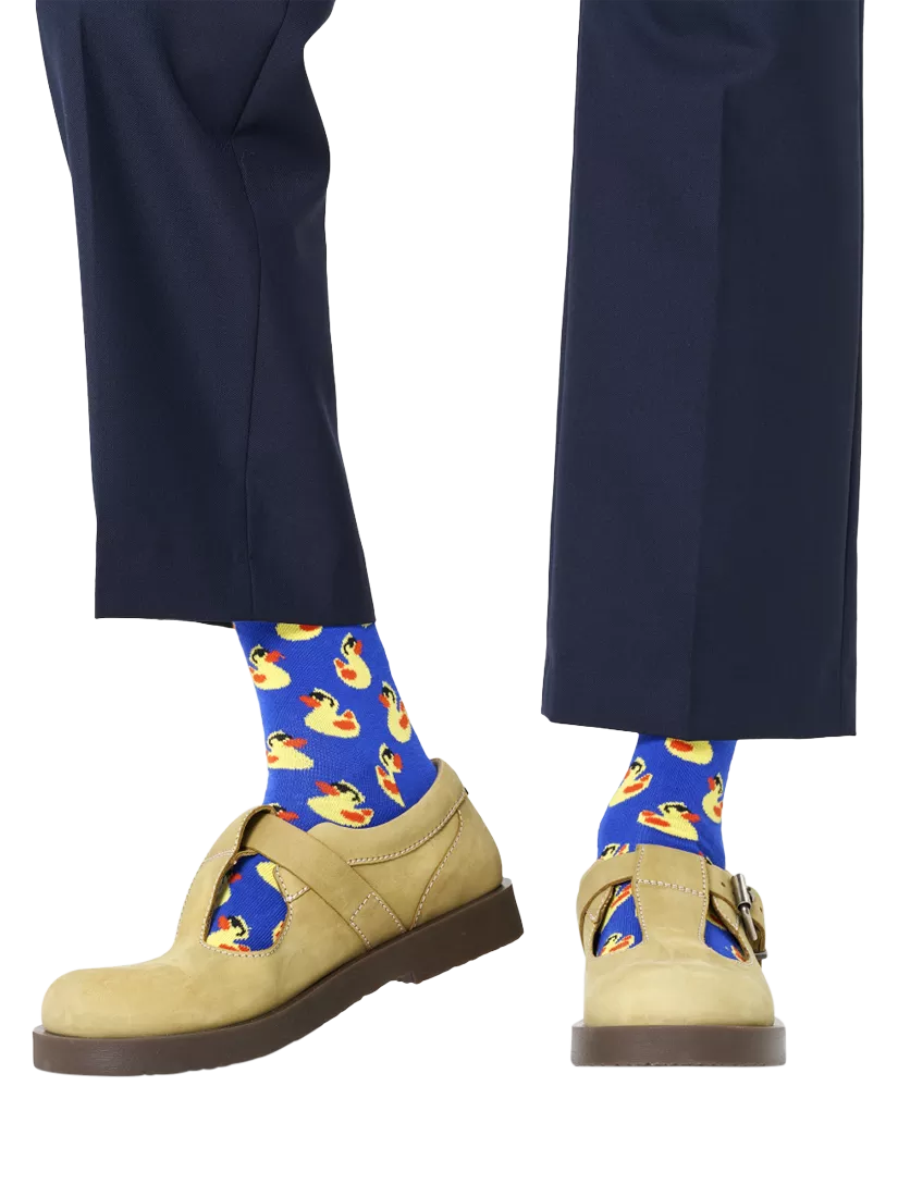Happy Socks rubber duck socks blue one size (British brand)