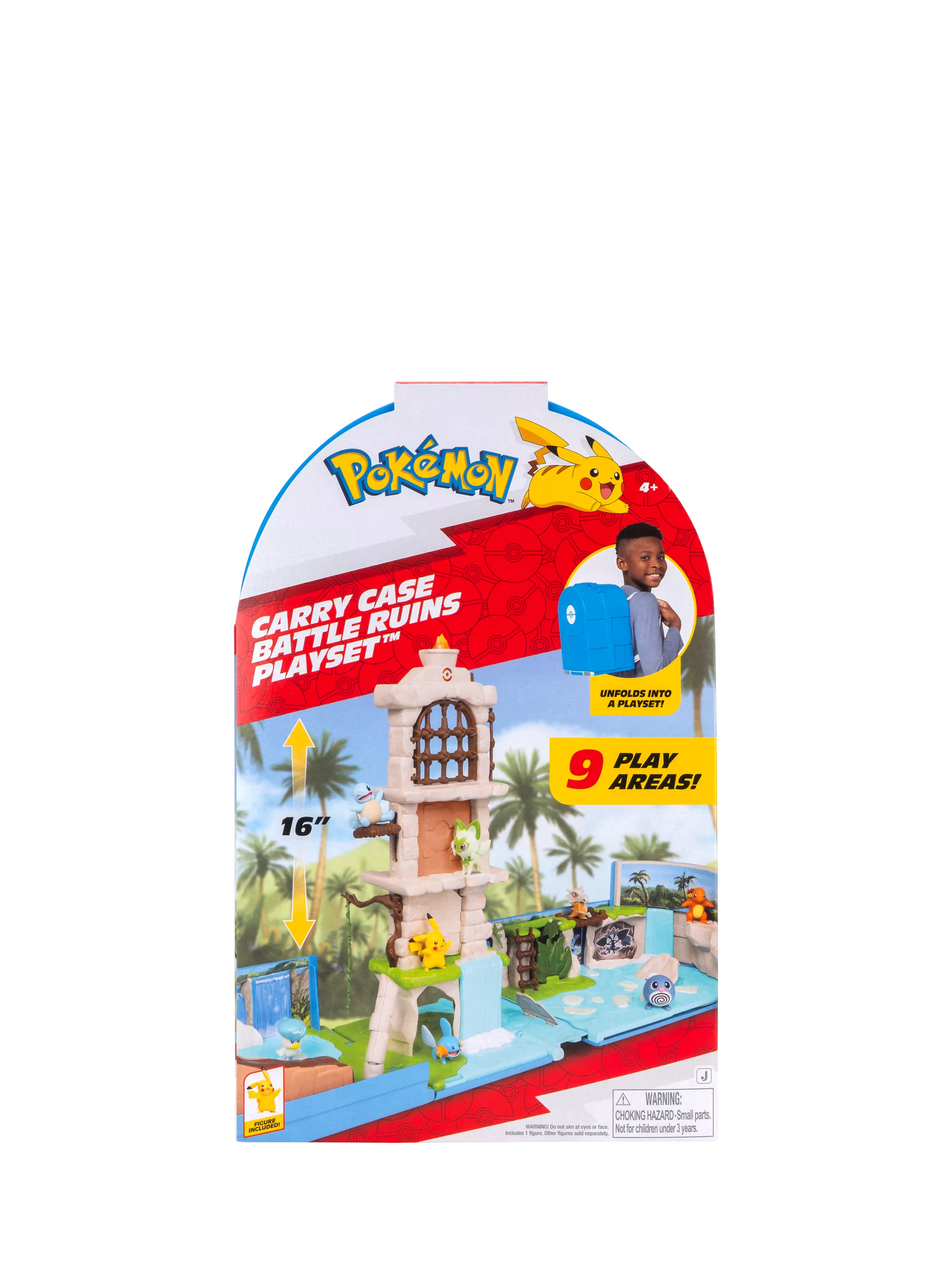 Pokémon carry case playset ruins duelscape Pikachu figure (British brand)