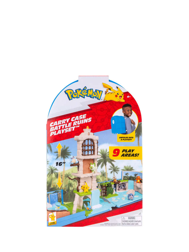 Pokémon carry case playset ruins duelscape Pikachu figure (British brand)