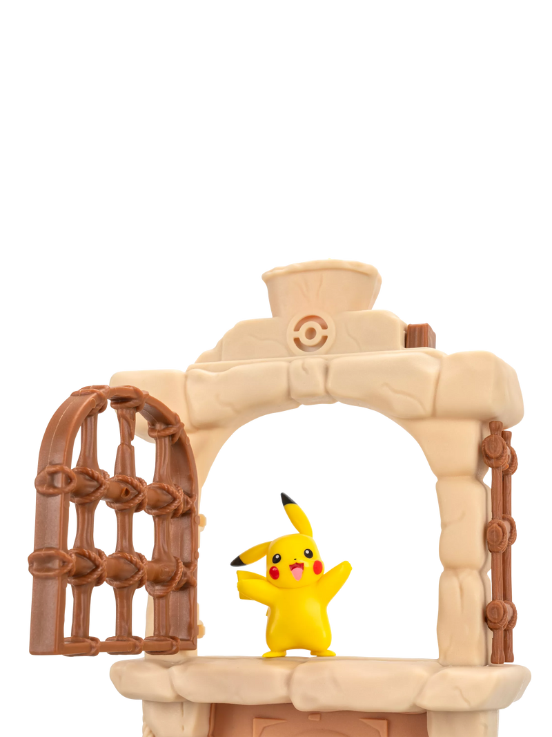 Pokémon carry case playset ruins duelscape Pikachu figure (British brand)