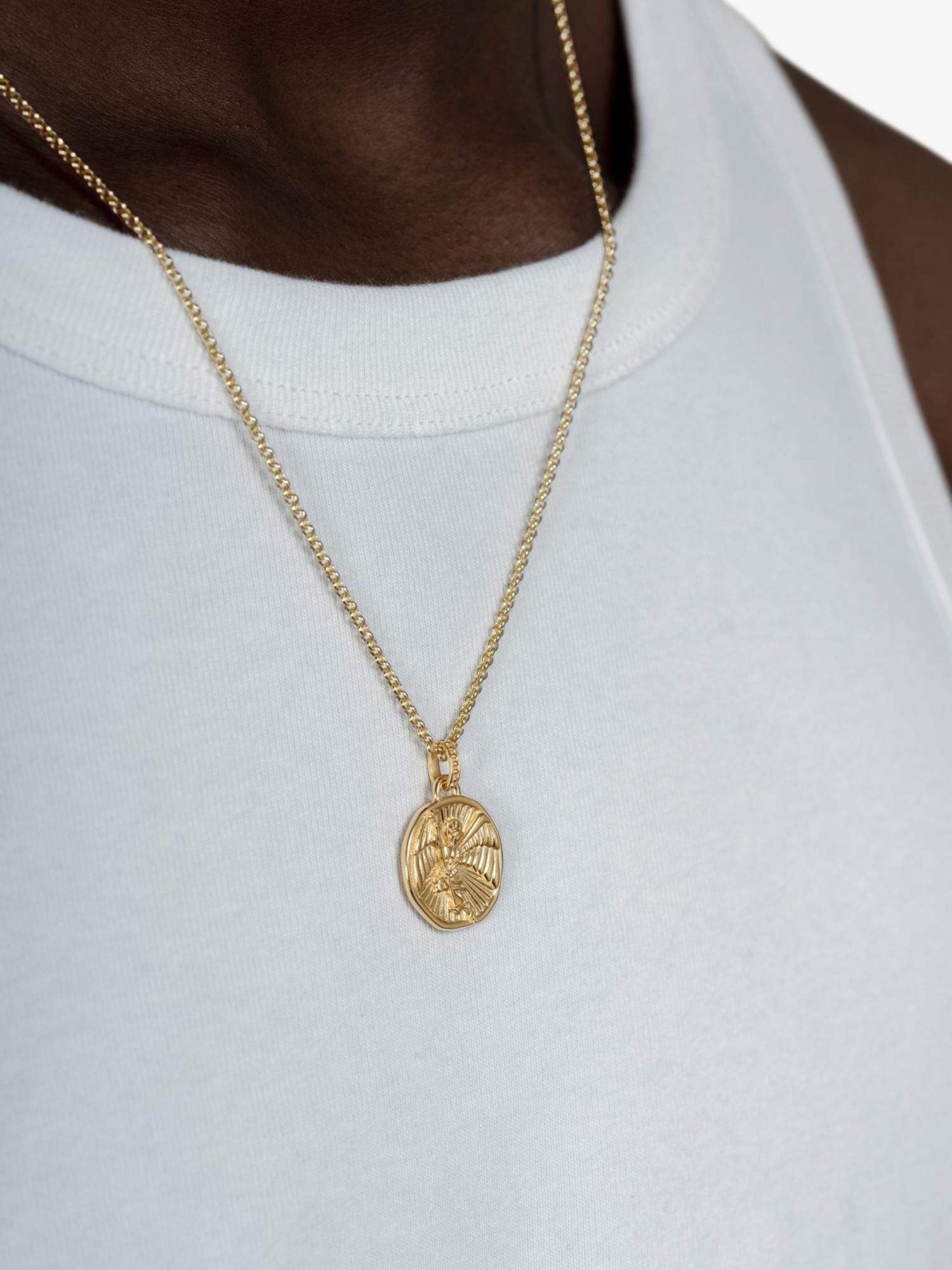 Dower & Hall gold vermeil St. Michael talisman necklace, imported from the UK