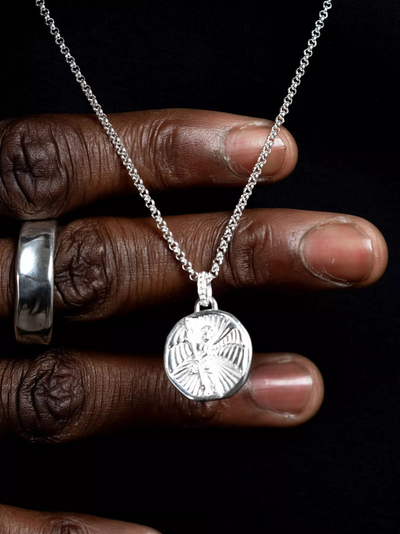 Dower & Hall St. Michael talisman necklace 55cm, imported from the UK
