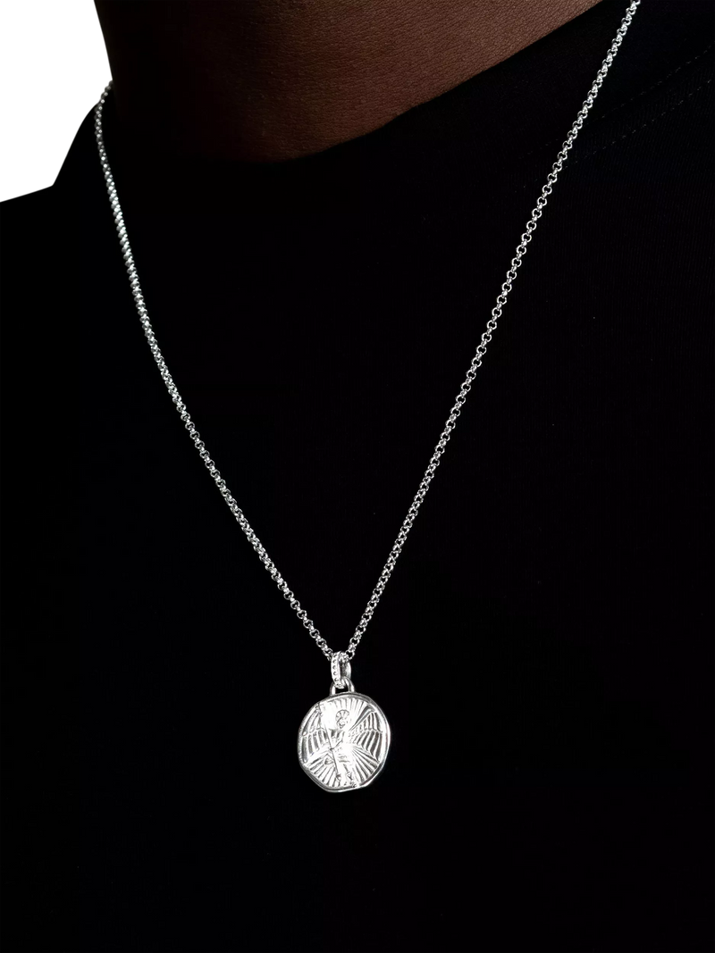 Dower & Hall St. Michael talisman necklace 55cm, imported from the UK