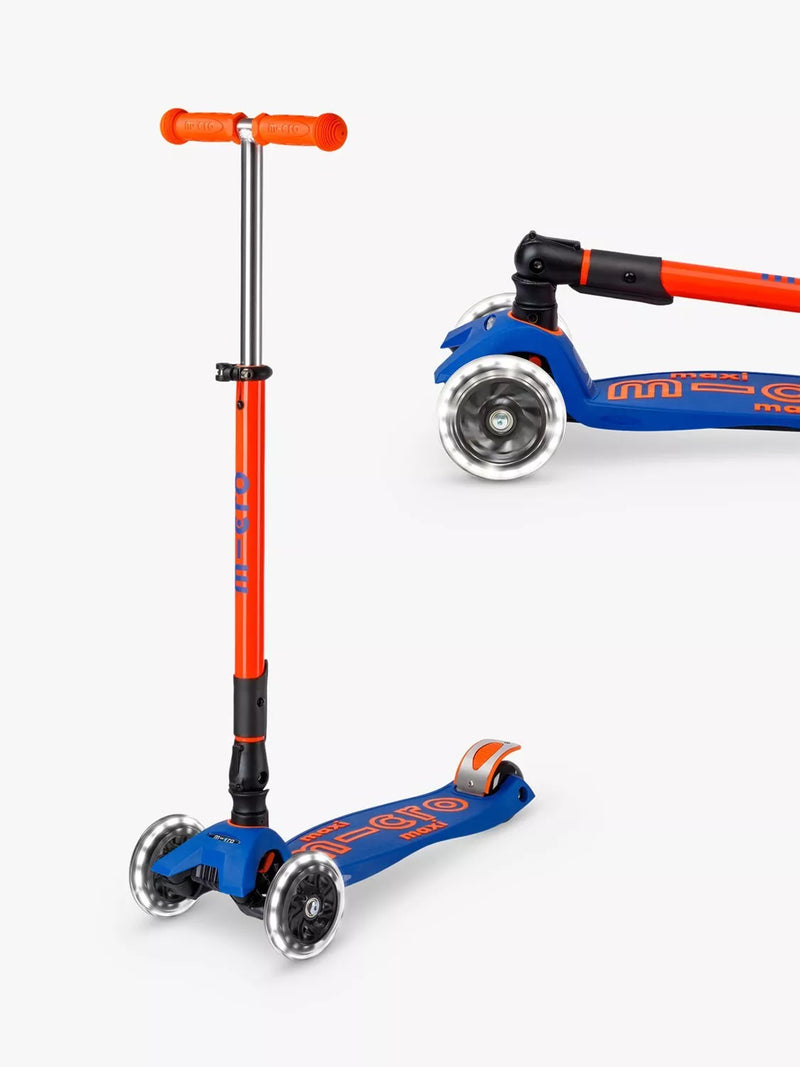 Micro Scooters Maxi Deluxe Neon foldable LED scooter - British product