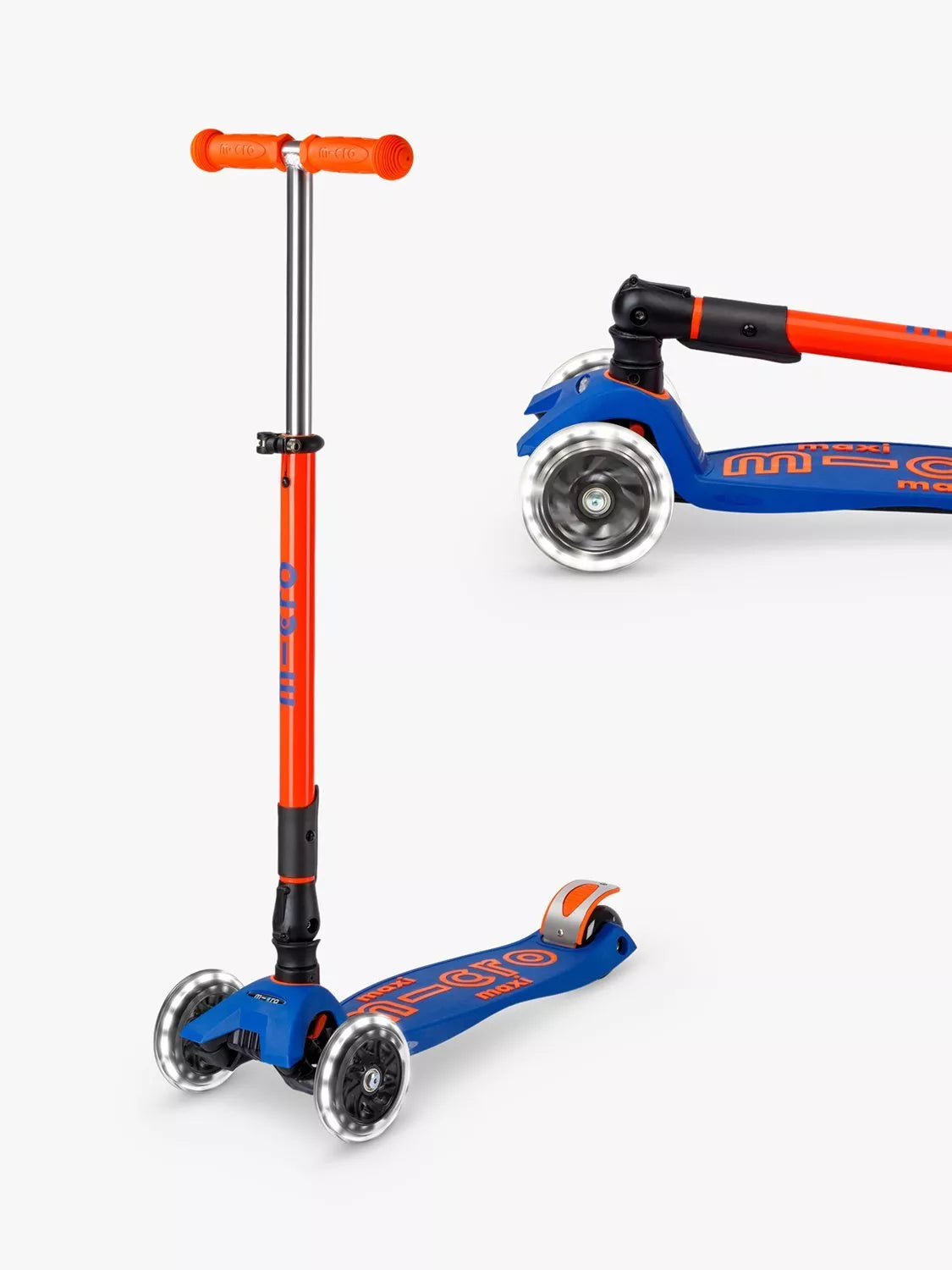 Micro Scooters Maxi Deluxe Neon foldable LED scooter - British product