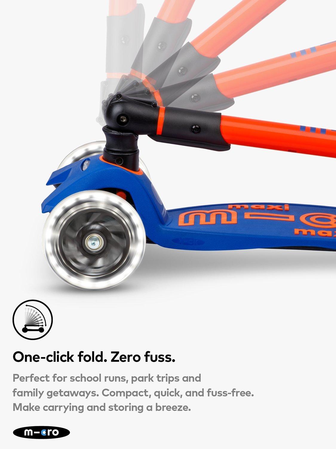 Micro Scooters Maxi Deluxe Neon foldable LED scooter - British product