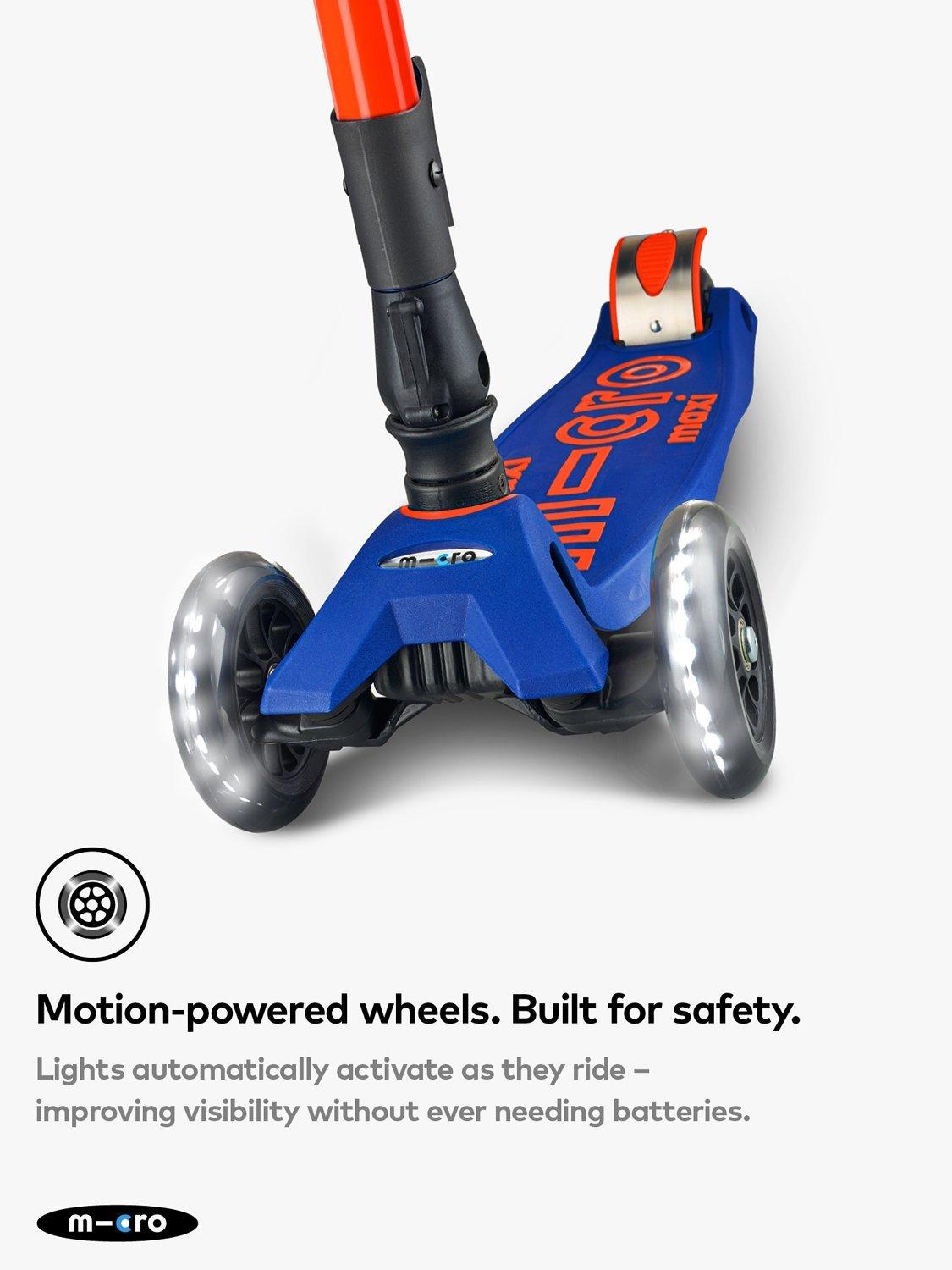 Micro Scooters Maxi Deluxe Neon foldable LED scooter - British product