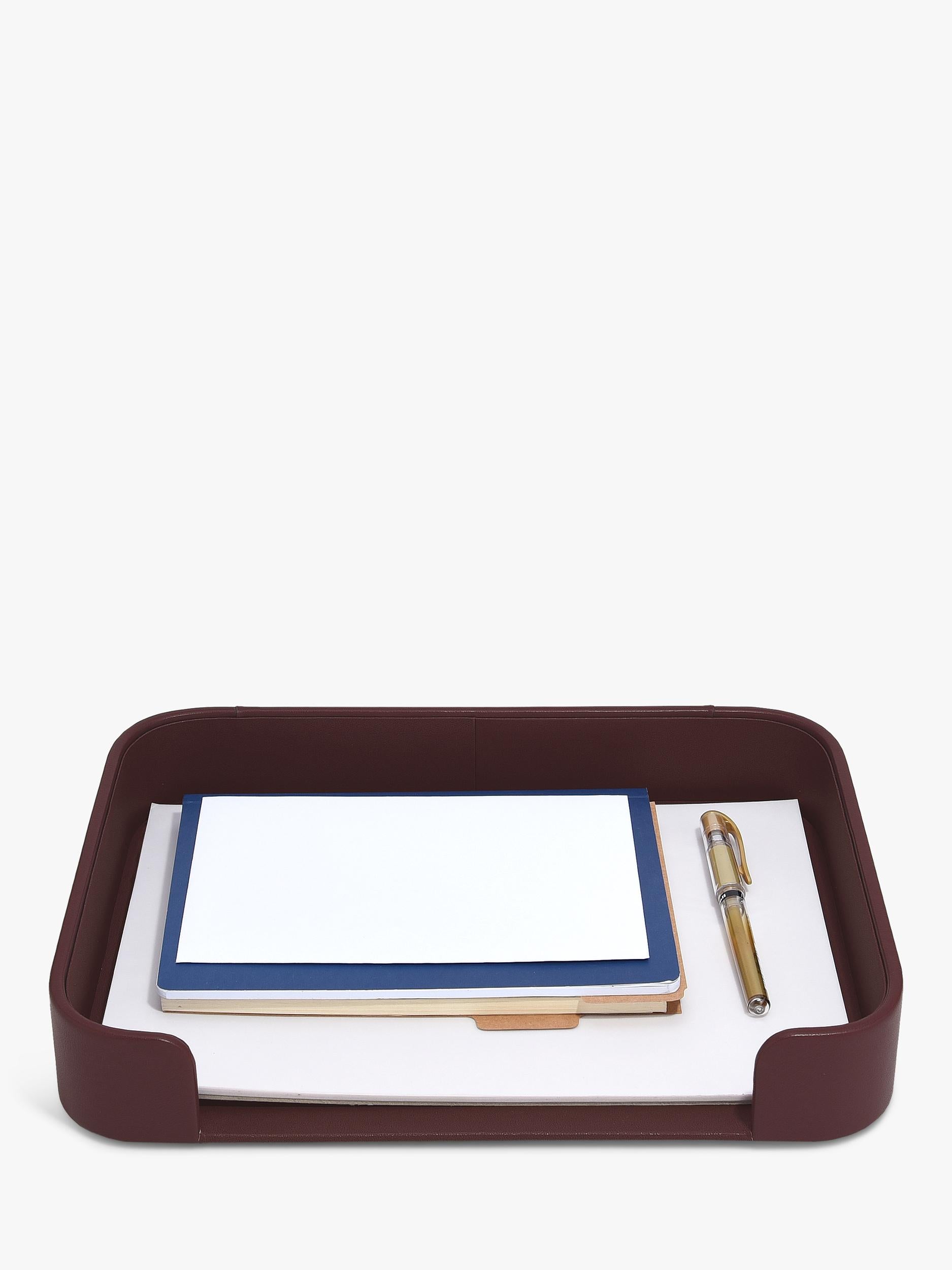 Stackers desk caddy with tray garnet, imported from the UK