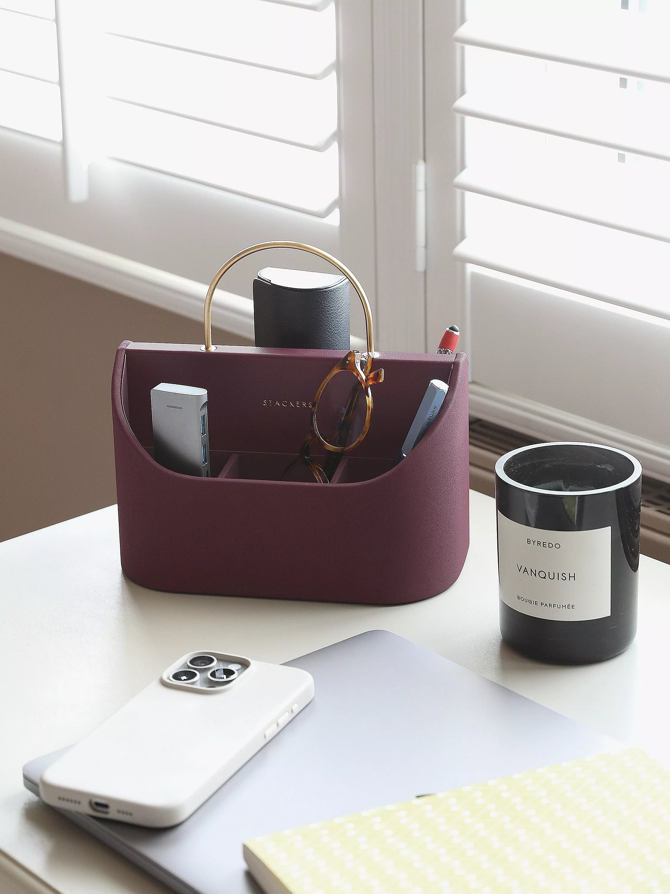 Stackers portable desk caddy garnet (British brand)